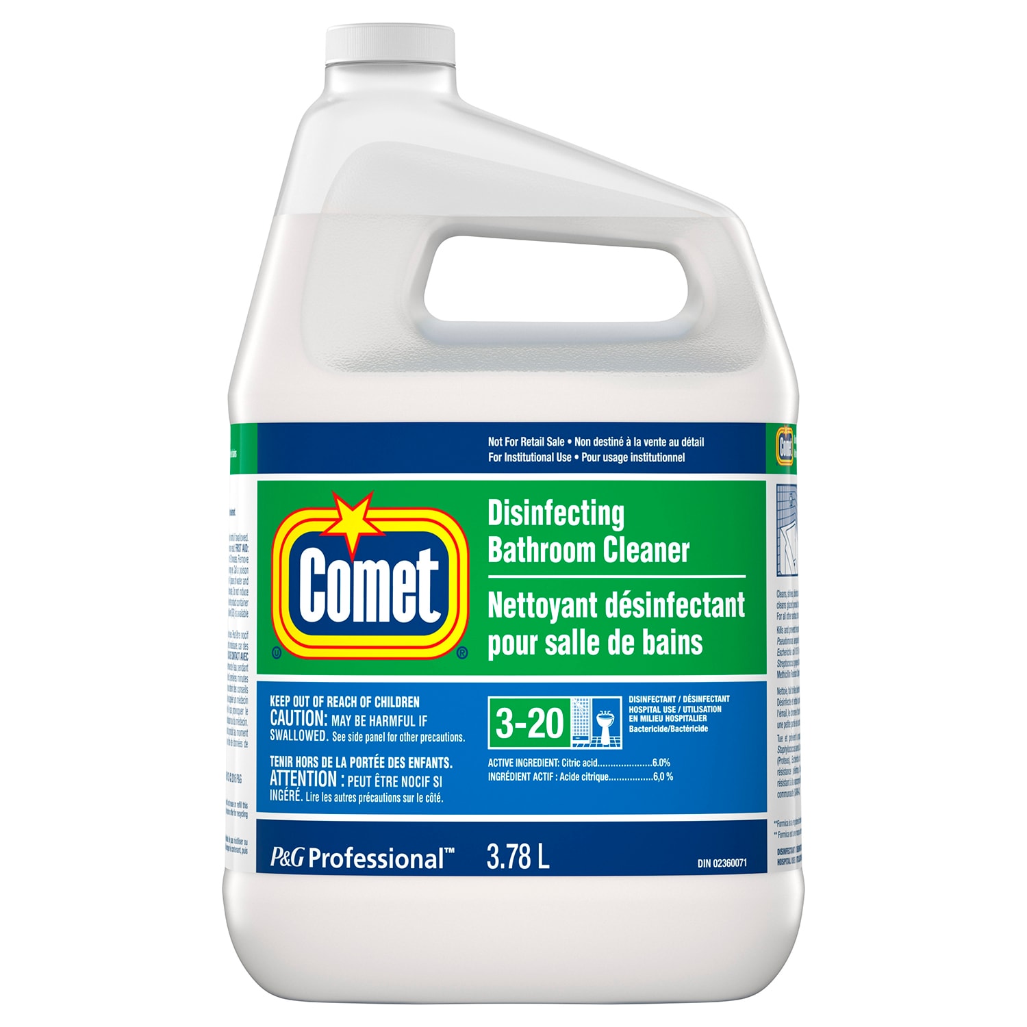 Comet Disinfecting Liquid Bathroom Cleaner, Open Loop, 3.78 L, 3/CS