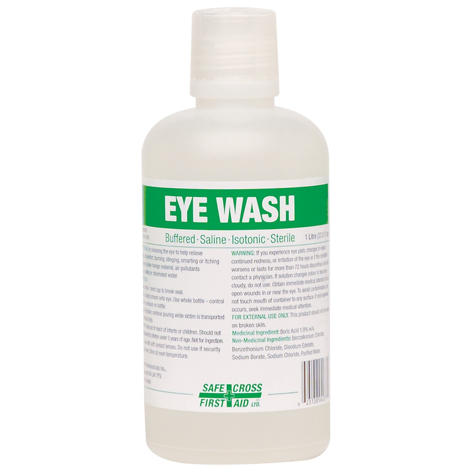 SAFECROSS Eyewash Isotonic Solution, 1 L Grand & Toy
