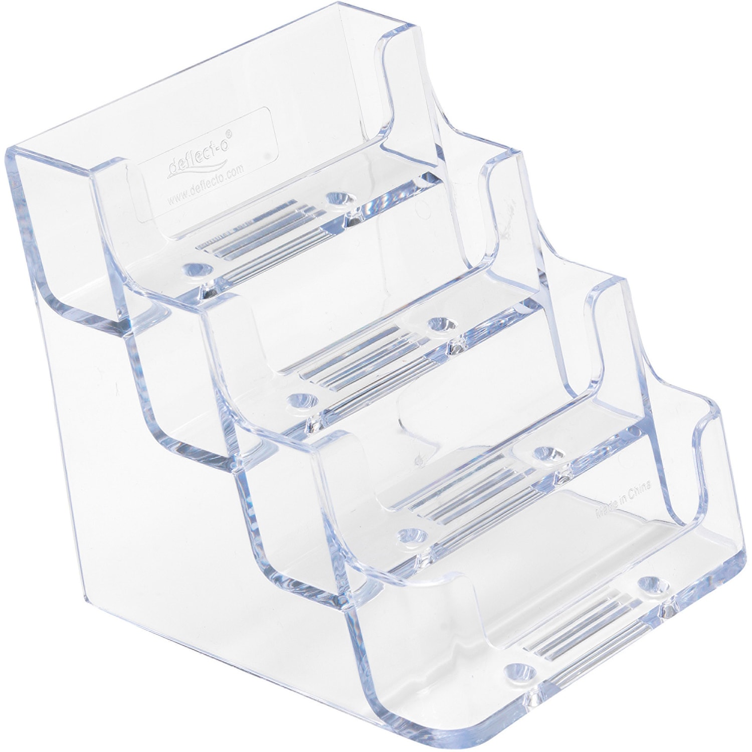 Deflecto 4Pocket Clear Desktop Business Card Holder Grand & Toy