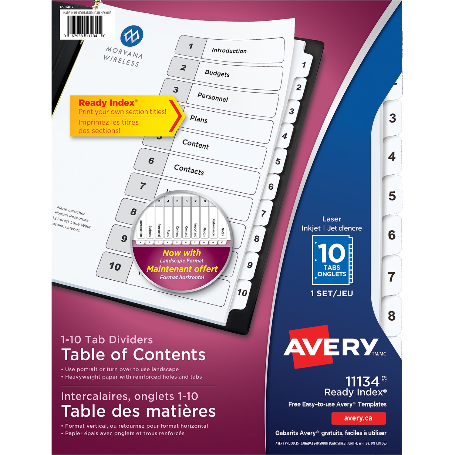 Avery Ready Index Customizable Table of Contents Dividers, Black and ...