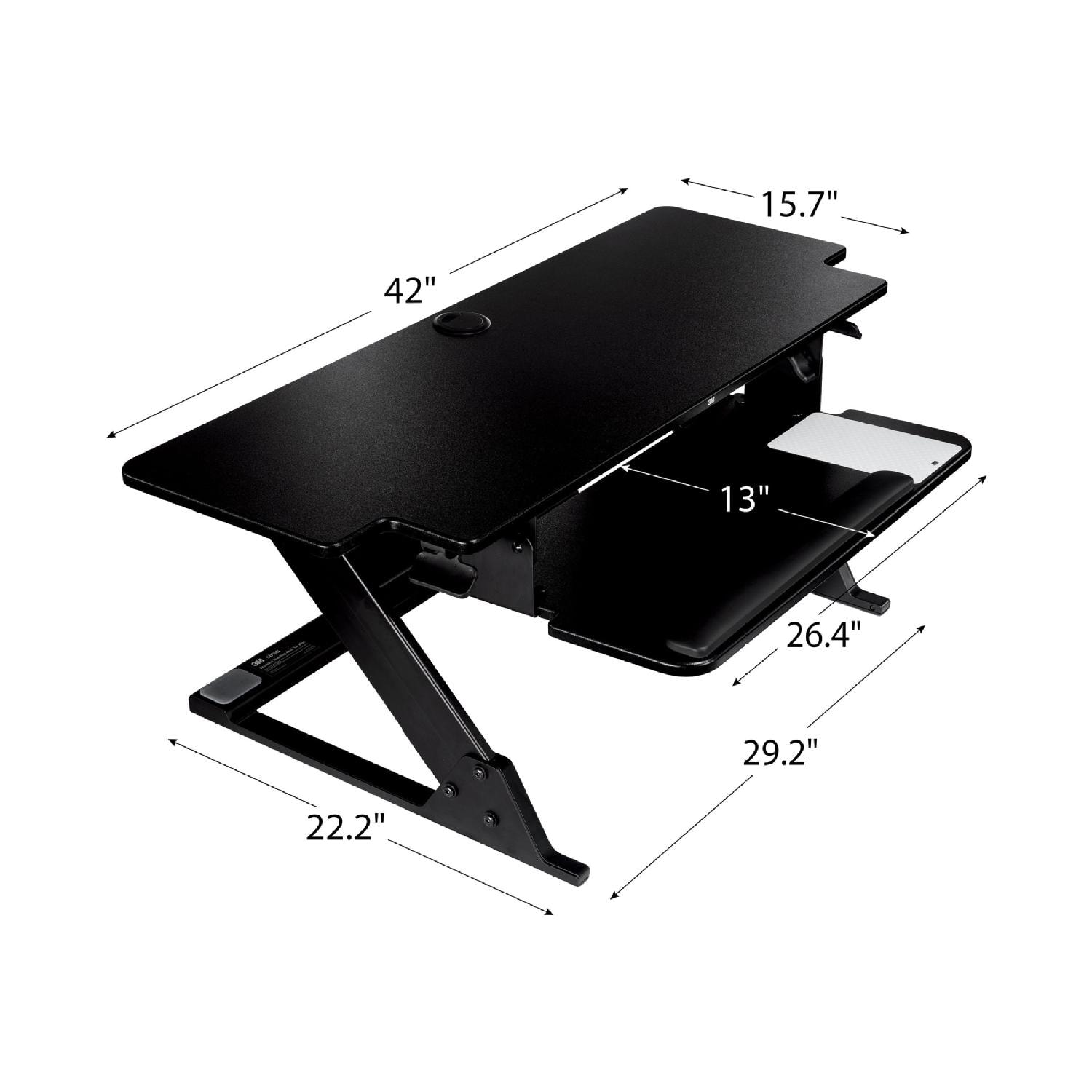 3M Precision XL Easy Lift SittoStand Desk, Black Grand & Toy