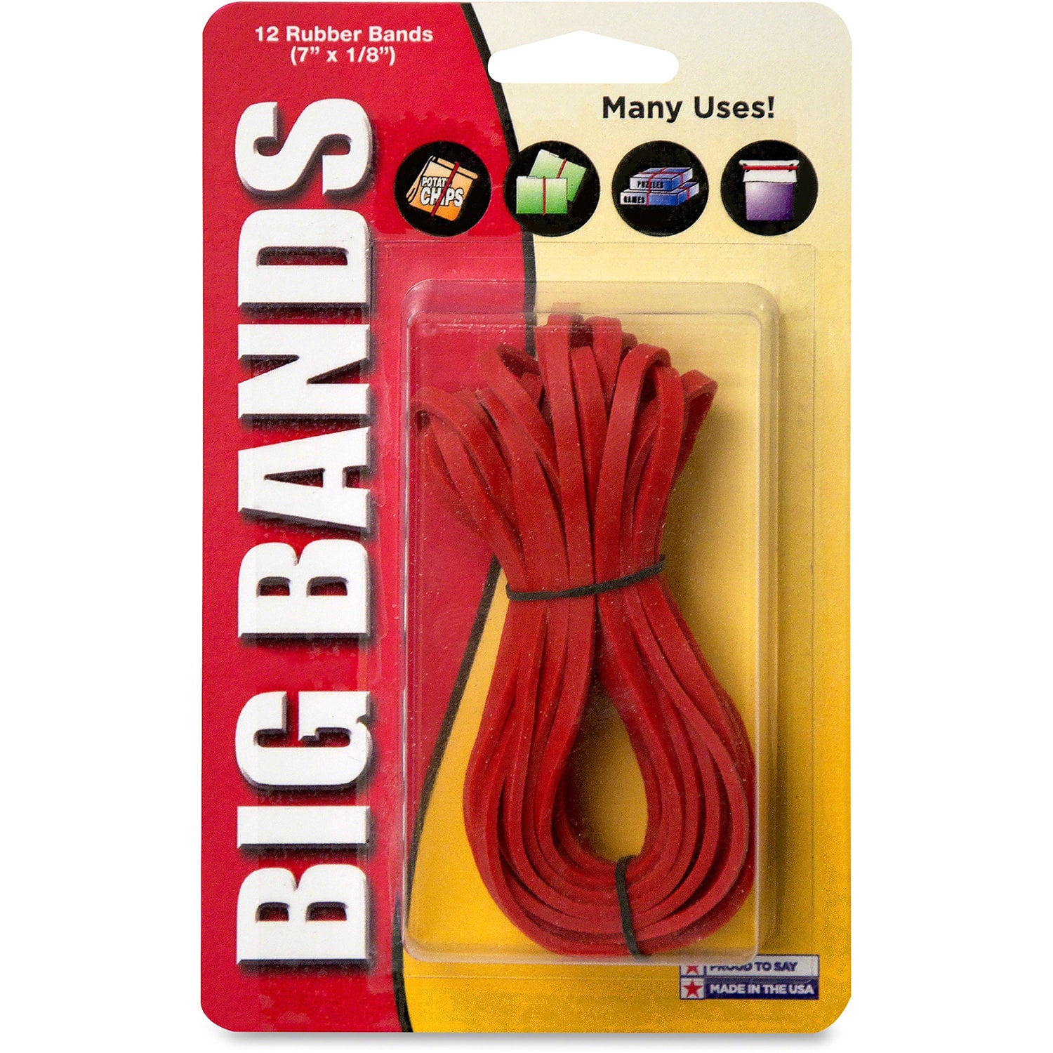 Alliance Big Rubber Bands, Red, 12/PK Grand & Toy
