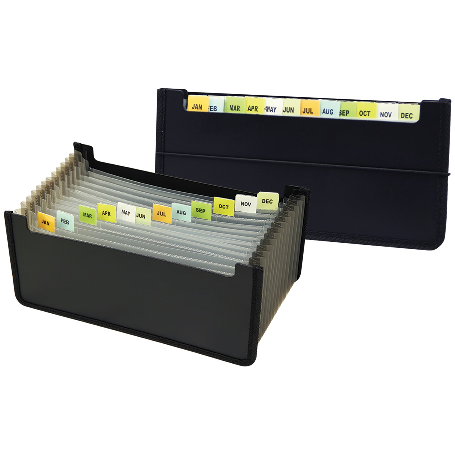 Winnable 13Pocket Upright OpenTop Expanding Desktop File, Black