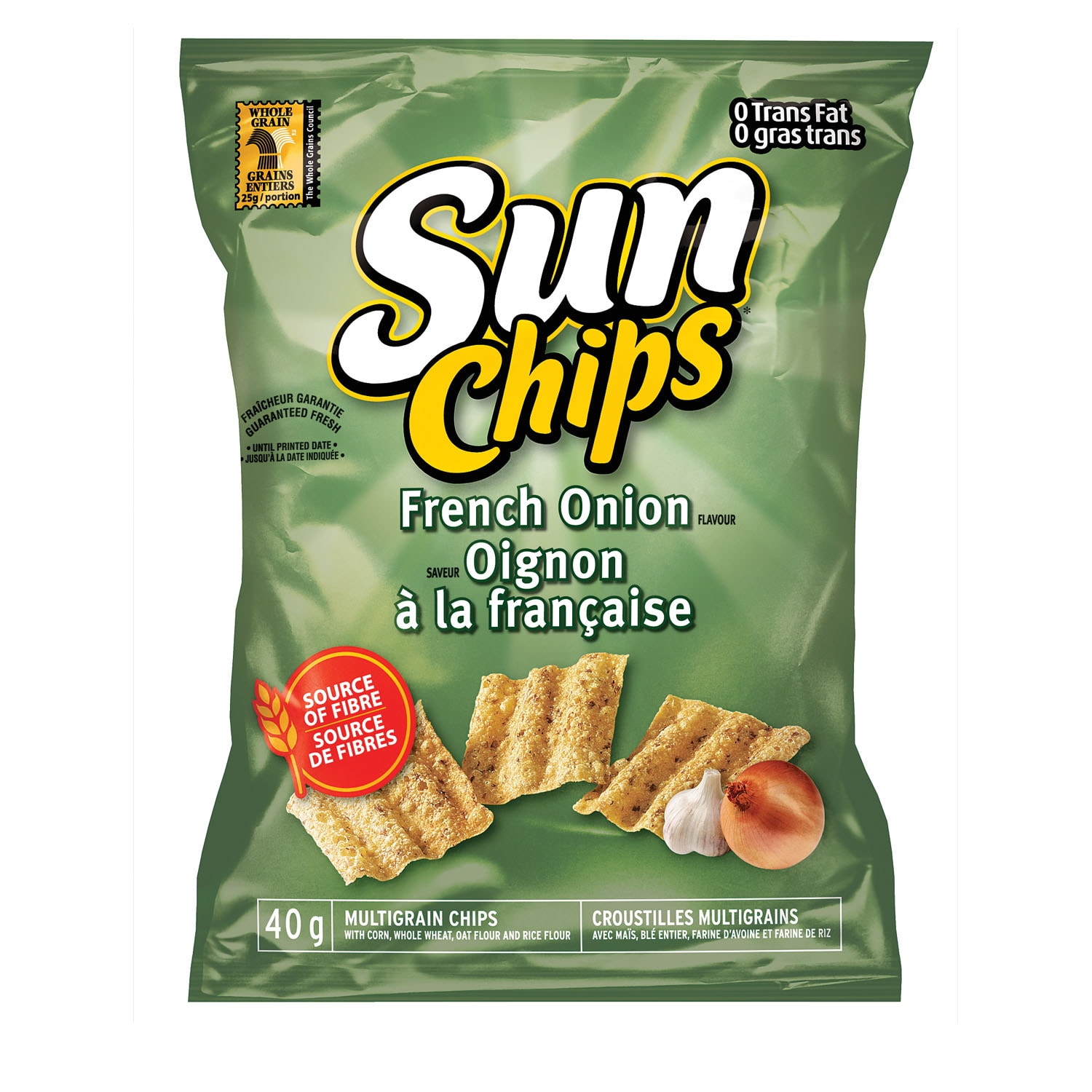 Sun Chips Multigrain Chips, French Onion, 40 g/Bag, 40 Bags/CT Grand & Toy
