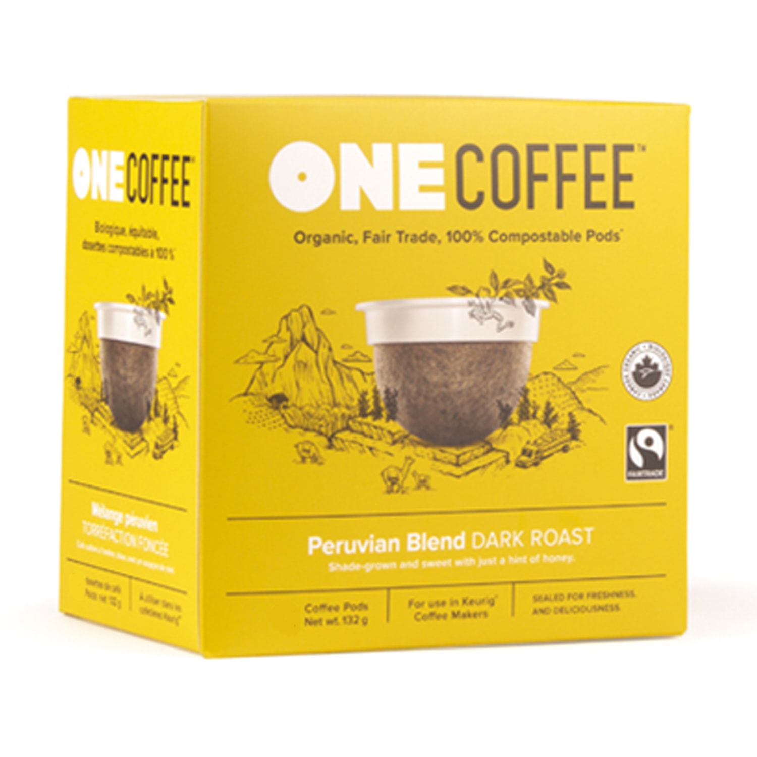 One Coffee SingleServe Coffee Pods, Peruvian Blend, Box of 18 Grand