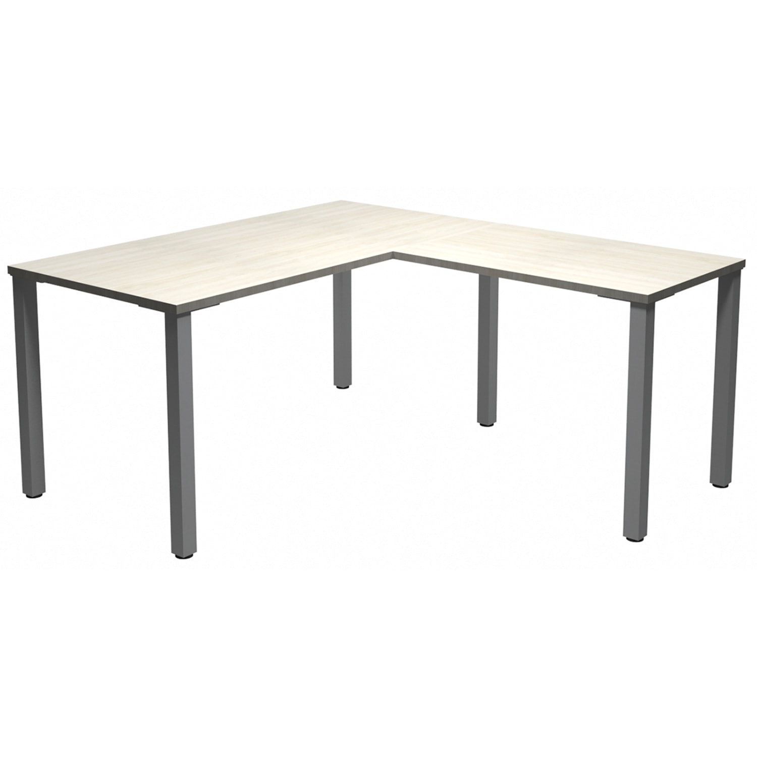 HDL Innovations LShape Table Desk with 2" Offset Legs, Winter Wood