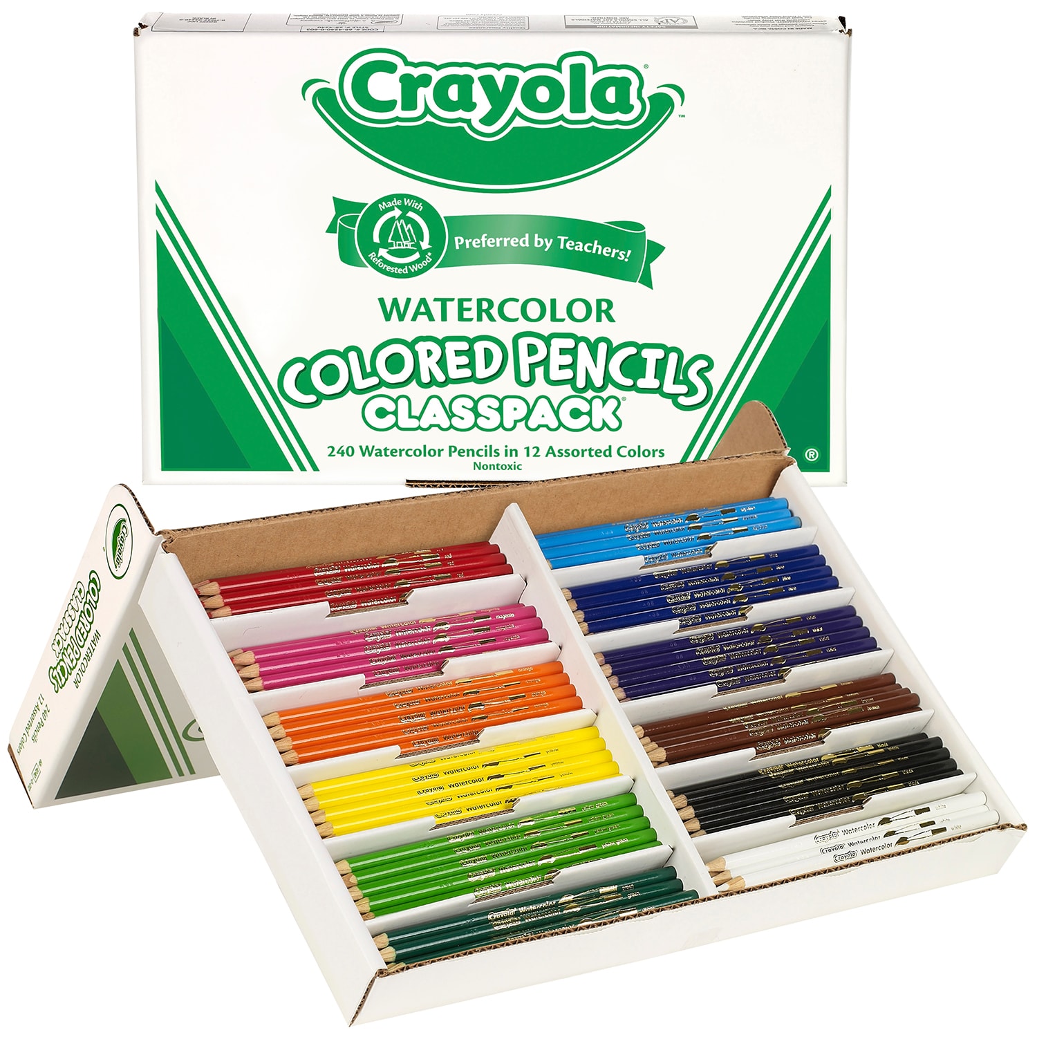 Crayola Watercolour Pencils, Class Pack, Assorted Colours, 240/BX