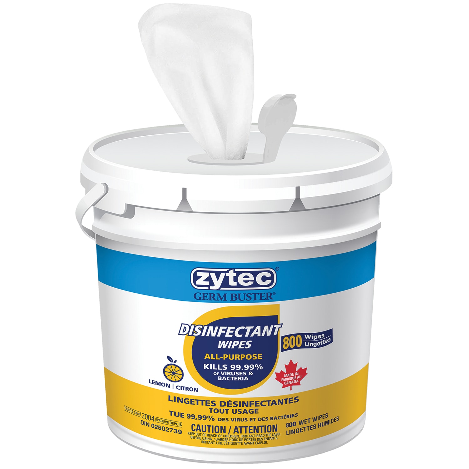 zytec Germ Buster Disinfectant Wipes, Lemon Scented, 800/PK Grand & Toy