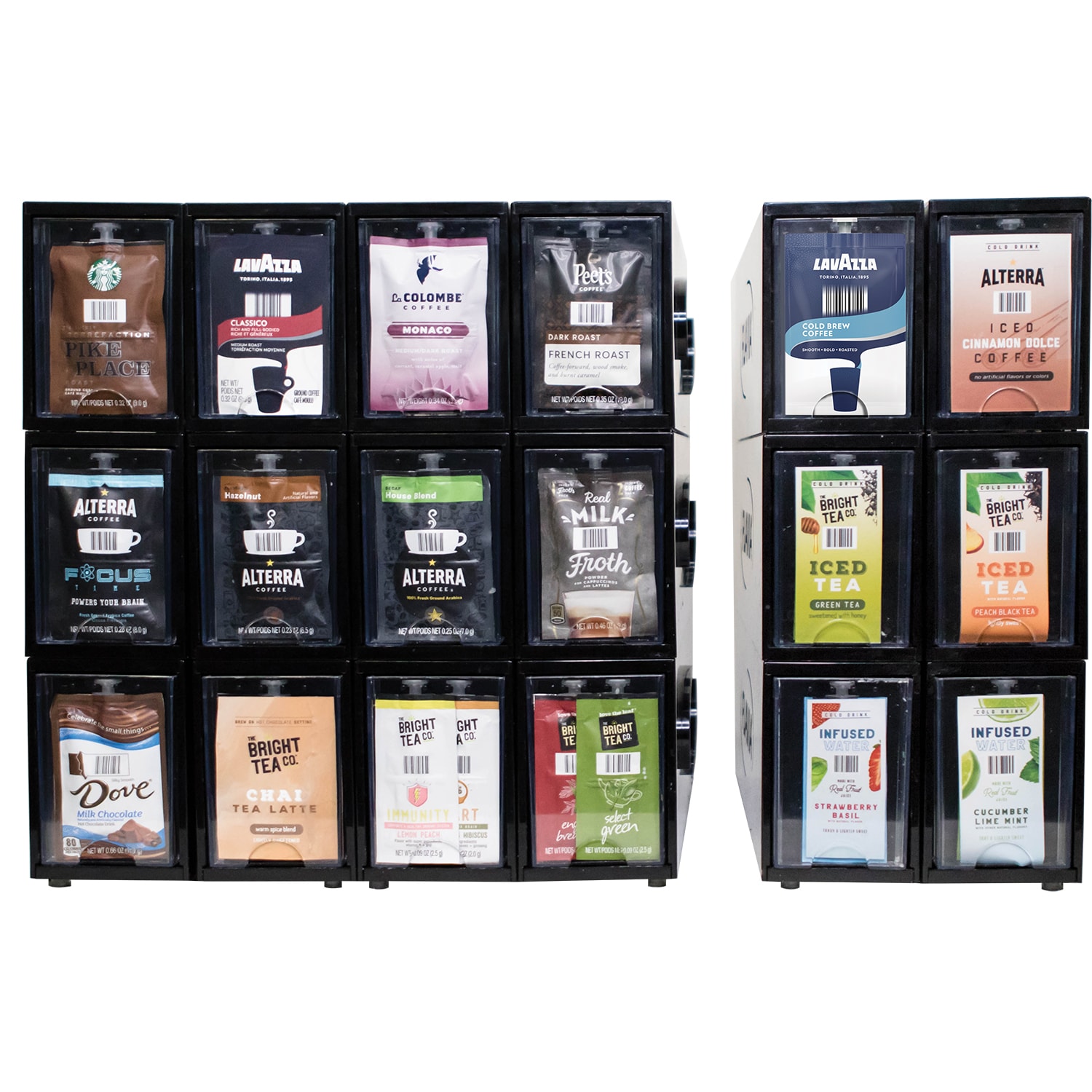 Flavia SingleServe Beverage Freshpack Merchandiser, 12 Drawer Grand