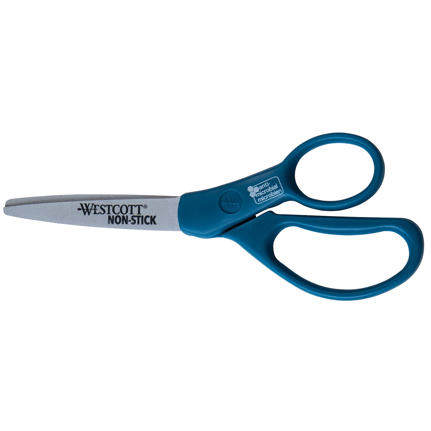 Westcott KleenEarth NonStick Antimicrobial Scissors, Pointed Tip, Blue