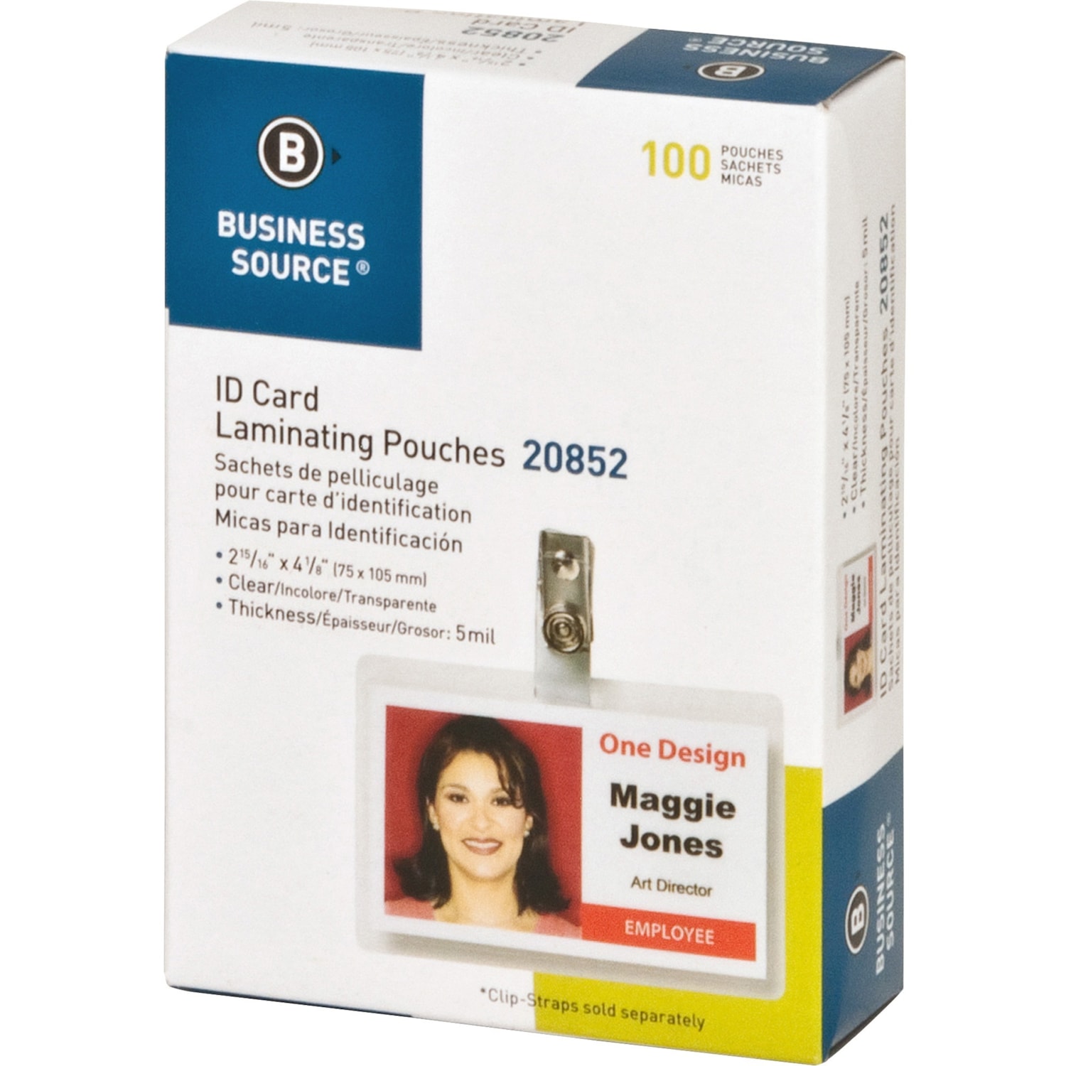 Business Source Government ID Laminating Pouches Grand & Toy