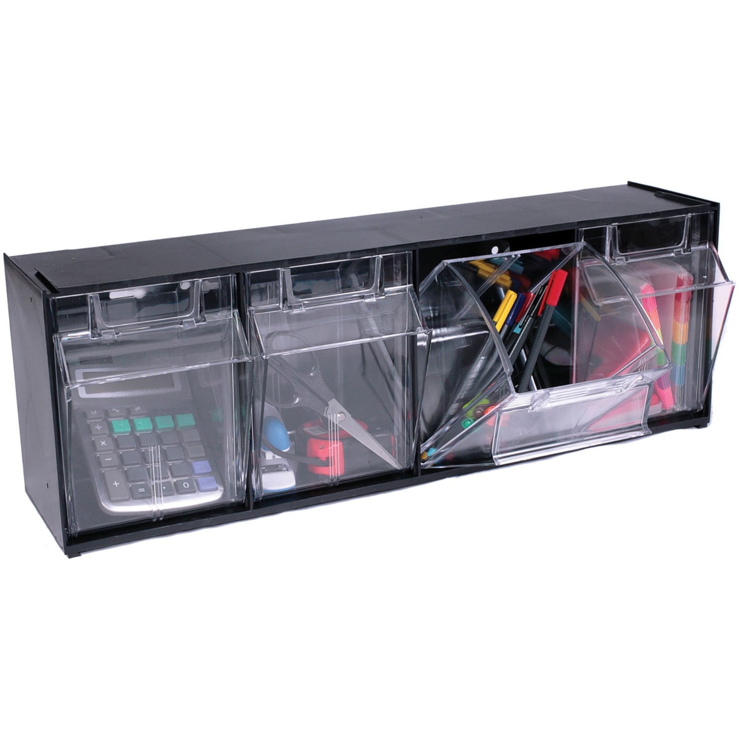 Deflecto Tilt Bin Interlocking MultiBin Storage Organizer Grand & Toy