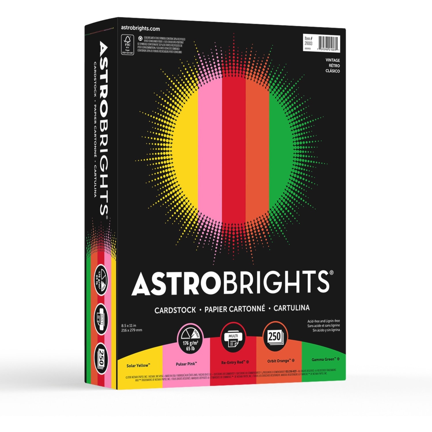 Astrobrights Colored Cardstock Vintage 5 Color Assortment Grand Toy