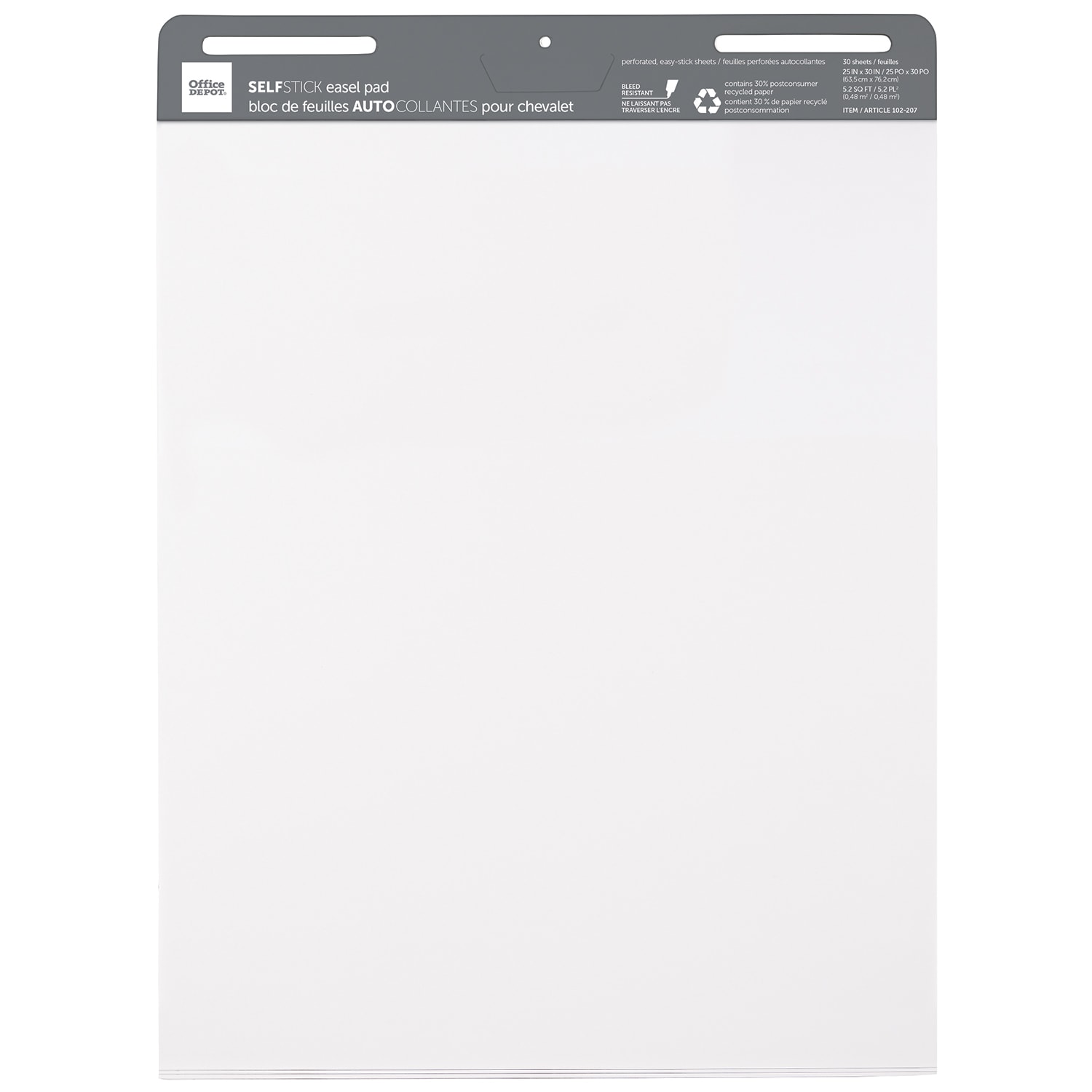 Office Depot® BleedResistant SelfStick Easel Pads, White, 25" x 30
