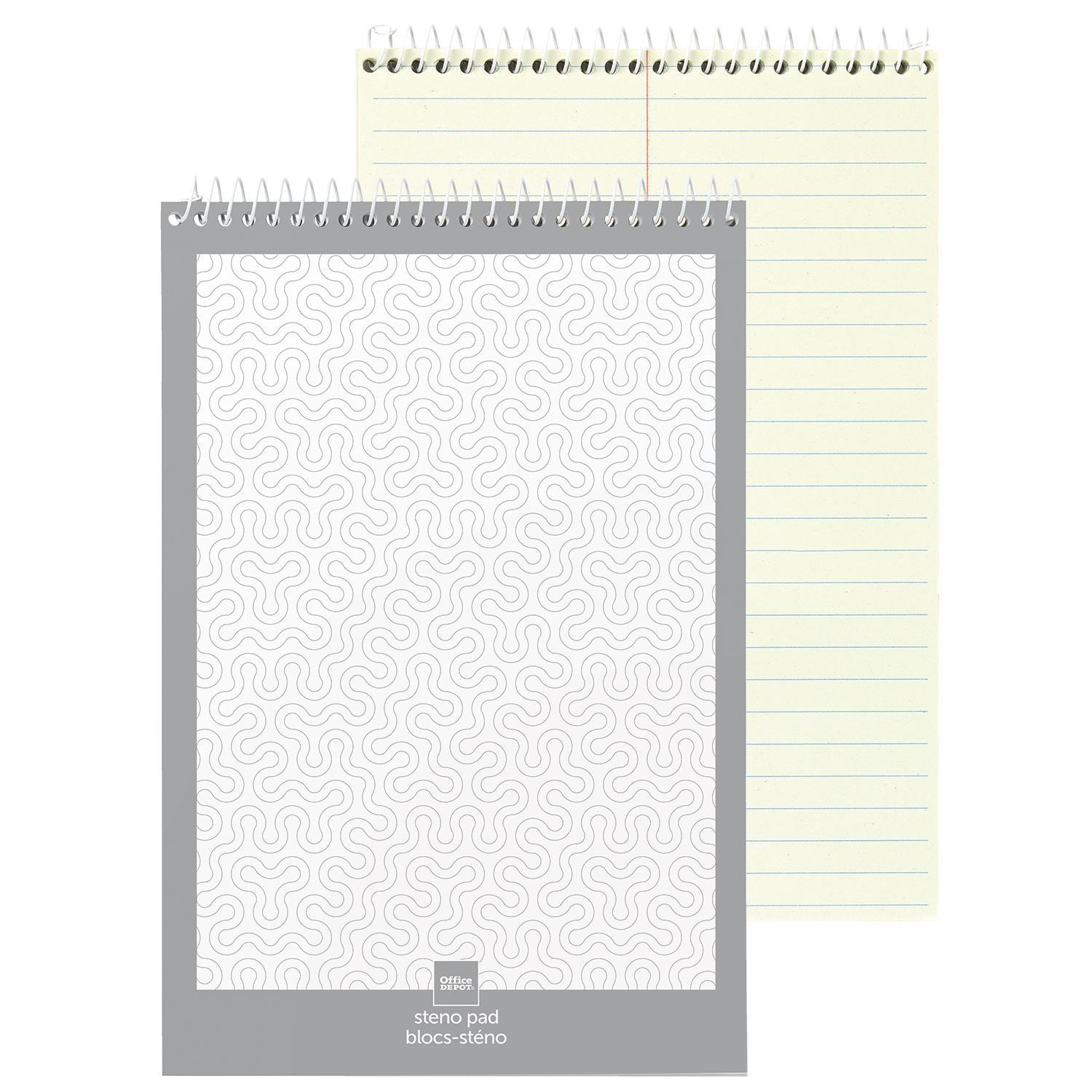 Office Depot Steno Books, Green Tint, 6" x 9", Pad of 140 Pages, Pack