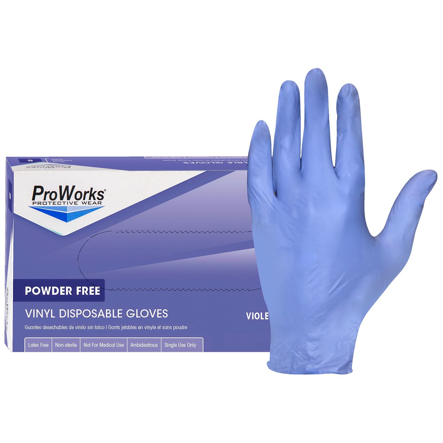 HOSPECO ProWorks Vinyl/Nitrile Blend Disposable Gloves, Powder Free