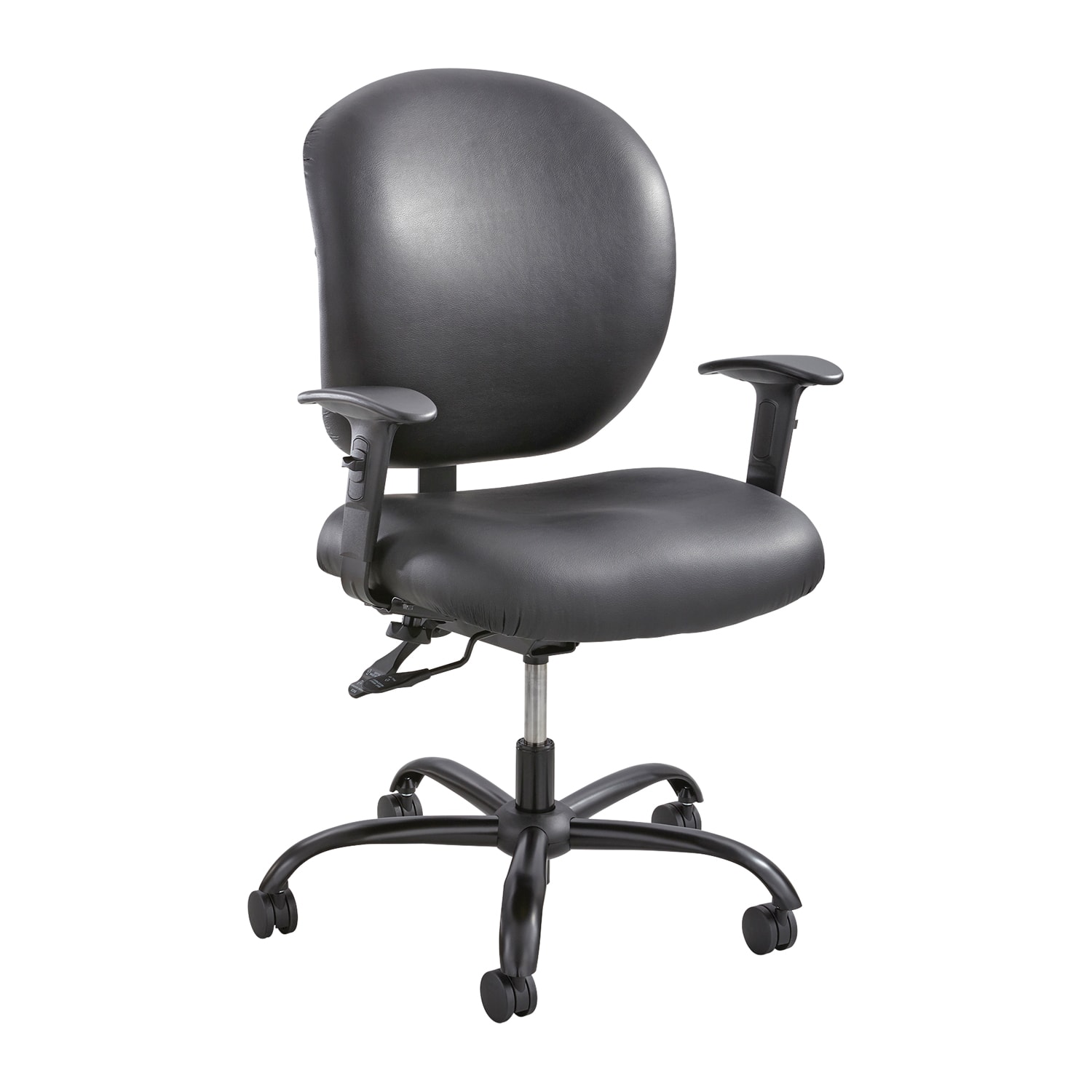 Safco Alday IntensiveUse Ergonomic Task Chair, Black Vinyl Seat and