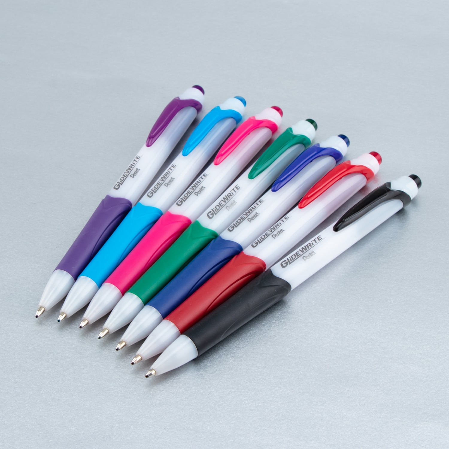 Pentel GlideWrite Retractable Ballpoint Pen, Red, Bold 1.0 mm, Box of