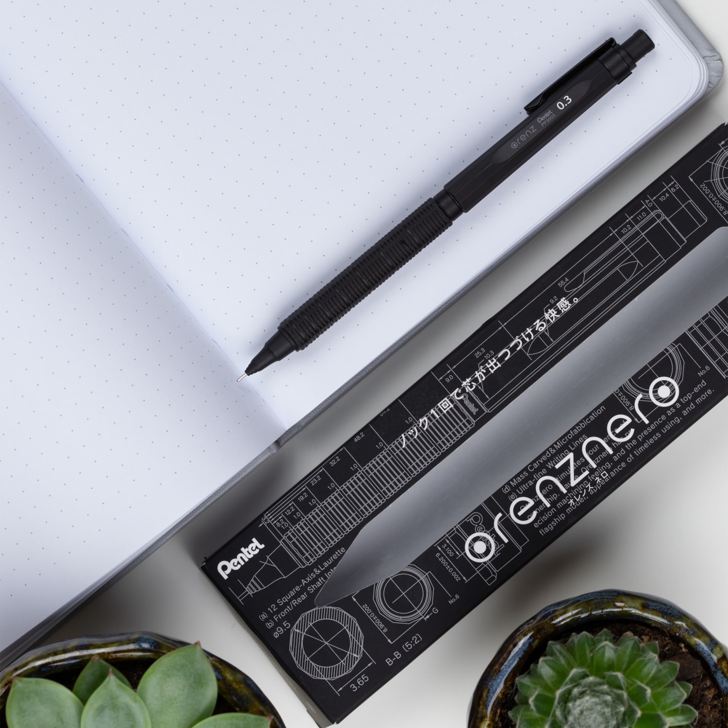 pentel mechanical pencil orenz nero 0.3 mm pp3003 a