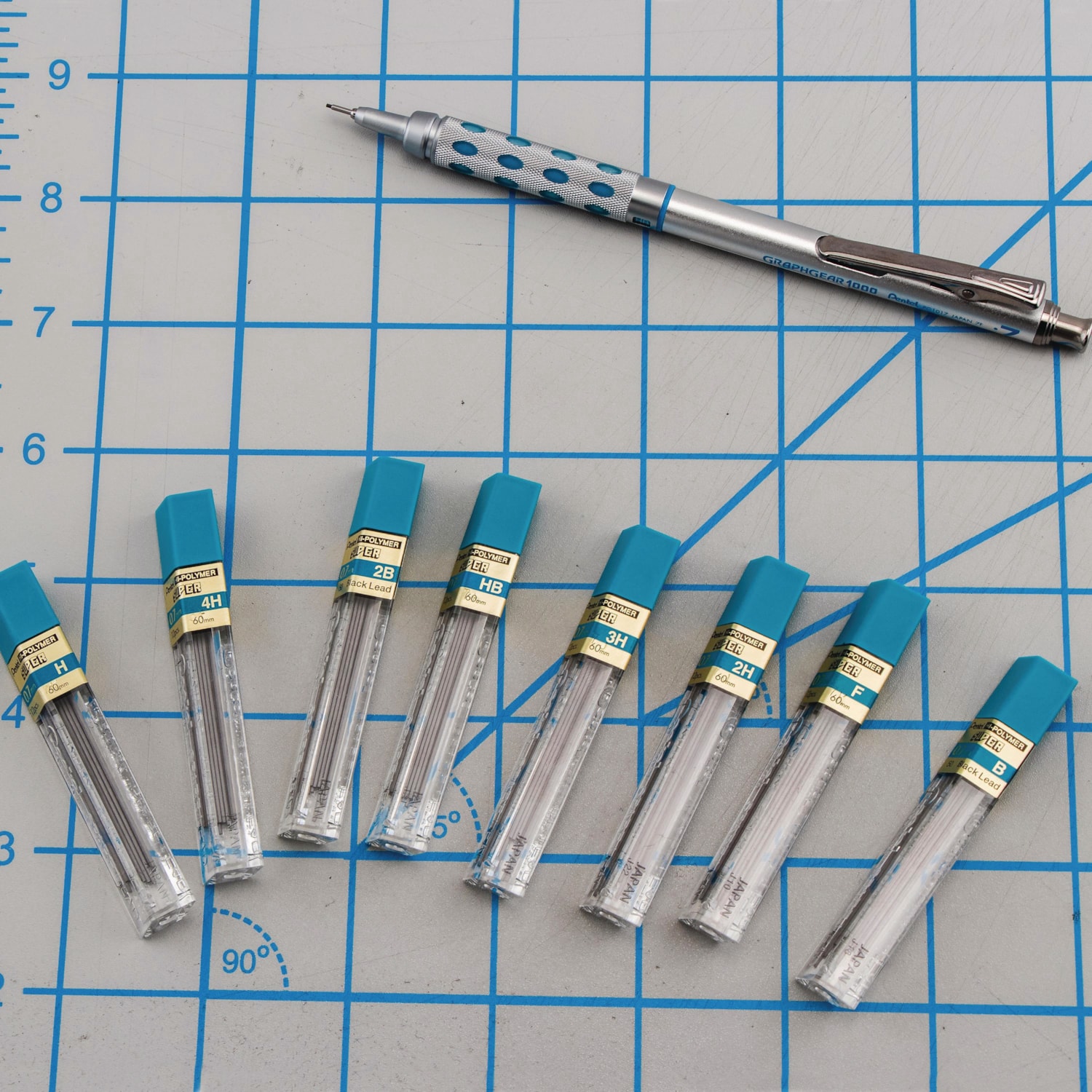 Pentel Super Polymer Mines 0,9 Mm 2B – Lot De 6 Tubes, Ultra-Résistantes, Écriture Fluide Et Sombre, Pour Porte-Mines Automatiques