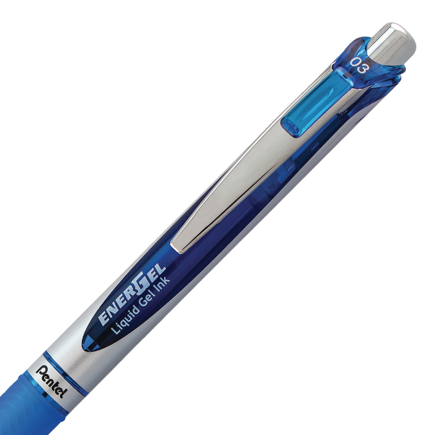 Pentel EnerGel Retractable Liquid Gel Rollerball Pens, Blue, UltraFine