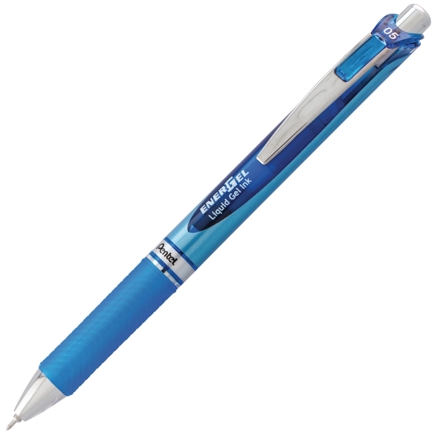 Pentel EnerGel Retractable Liquid Gel Rollerball Pen, Blue, Fine 0.5 mm