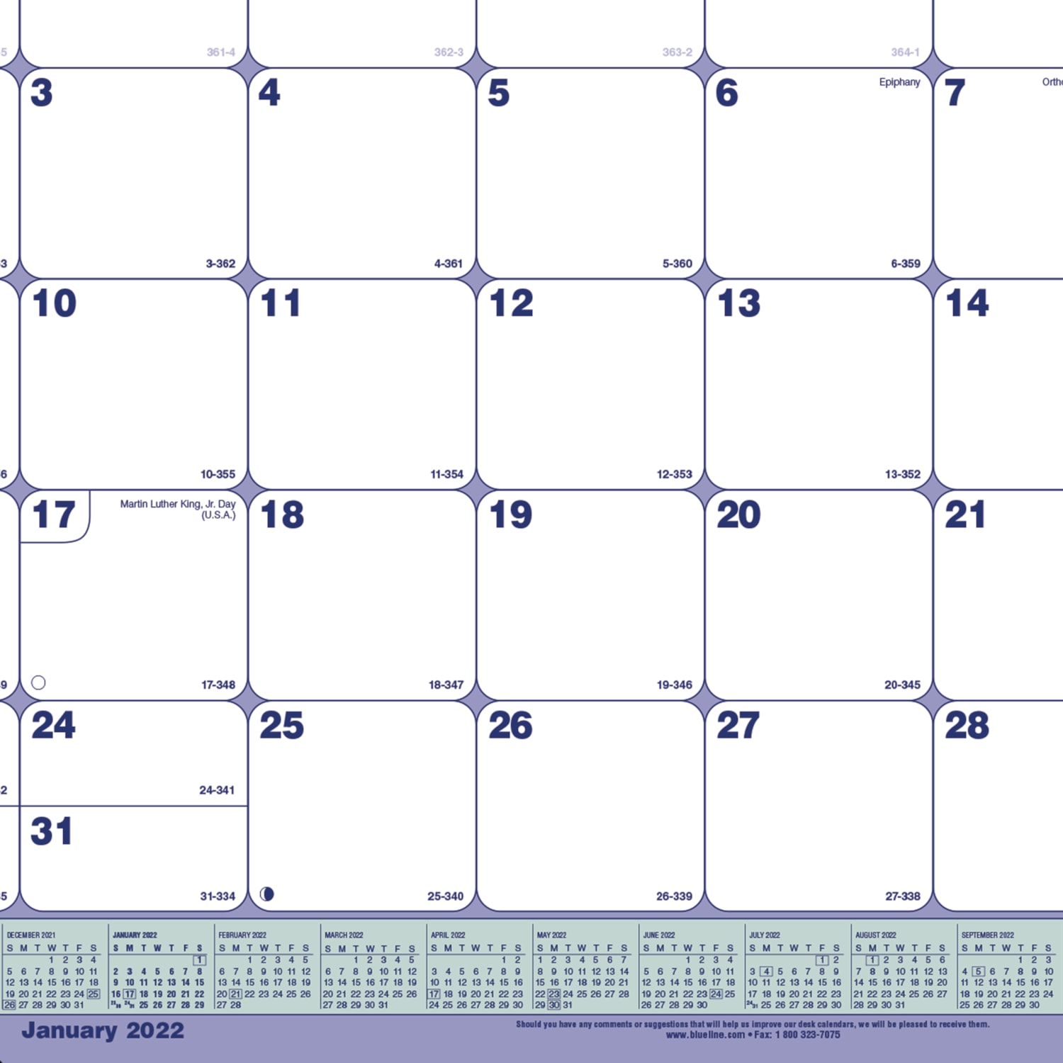 Floral Monthly Desk Pad Calendar (2026
