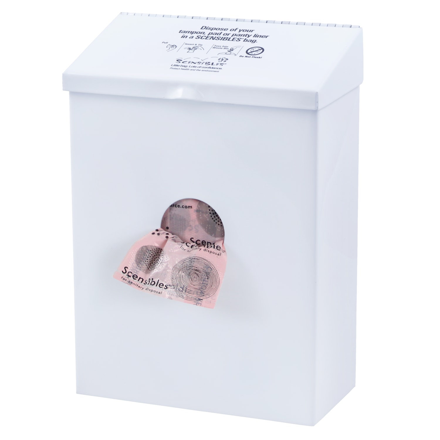 HOSPECO Scensibles® Combination Receptacle Dispenser, White Metal