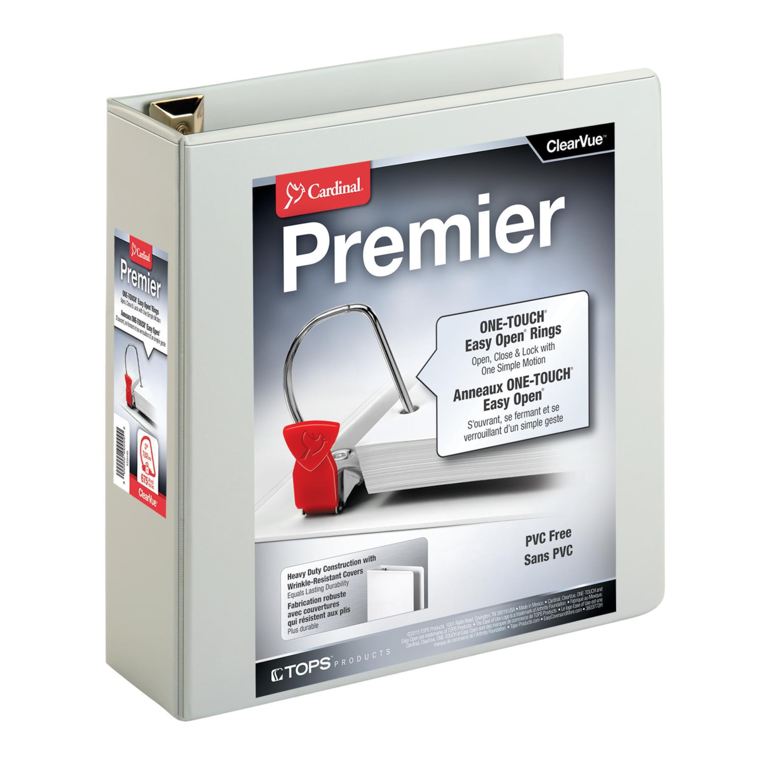 Cardinal Premier 3" Easy Open ClearVue Locking SlantD Ring Binder