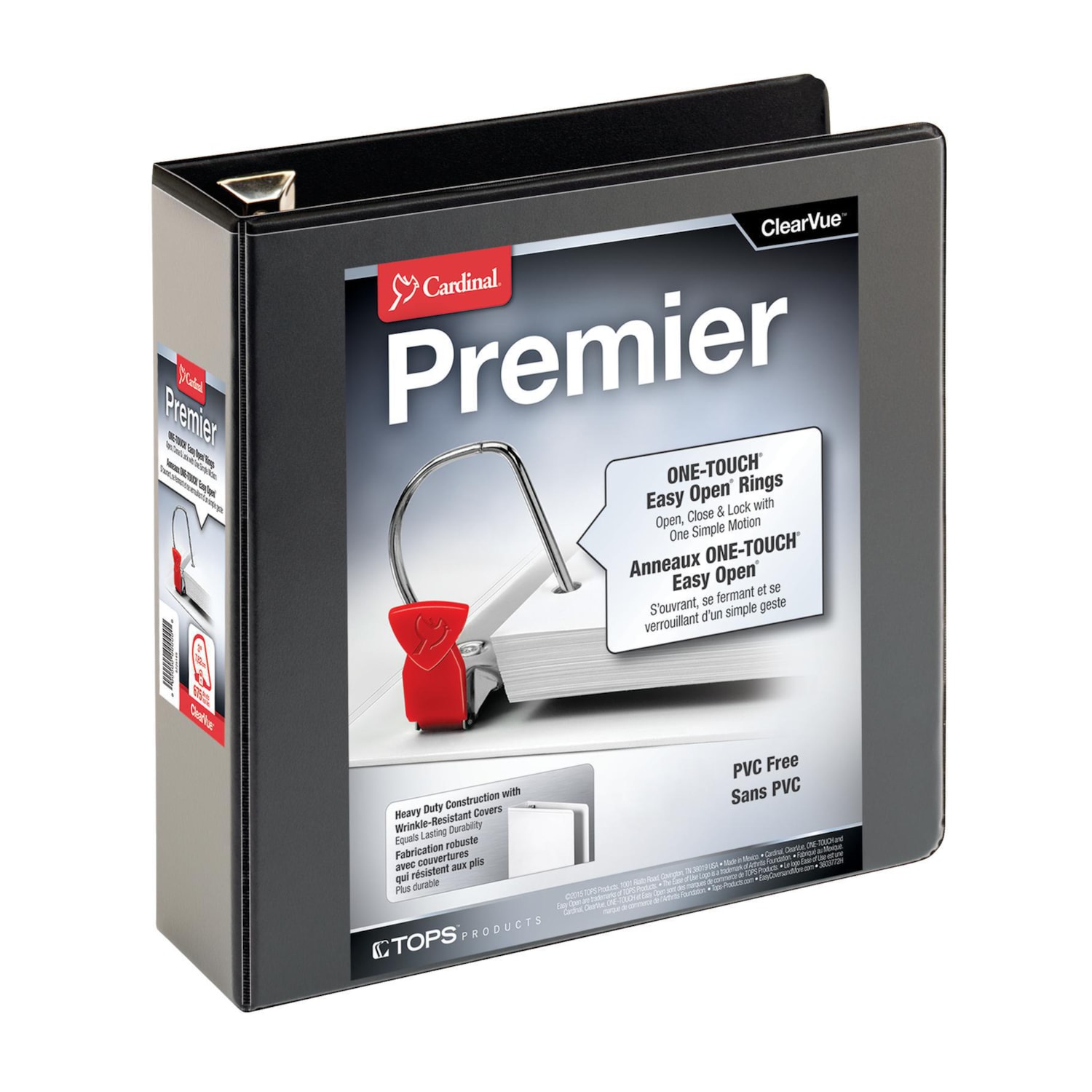 Cardinal Premier 3" Easy Open ClearVue Locking SlantD Ring Binder