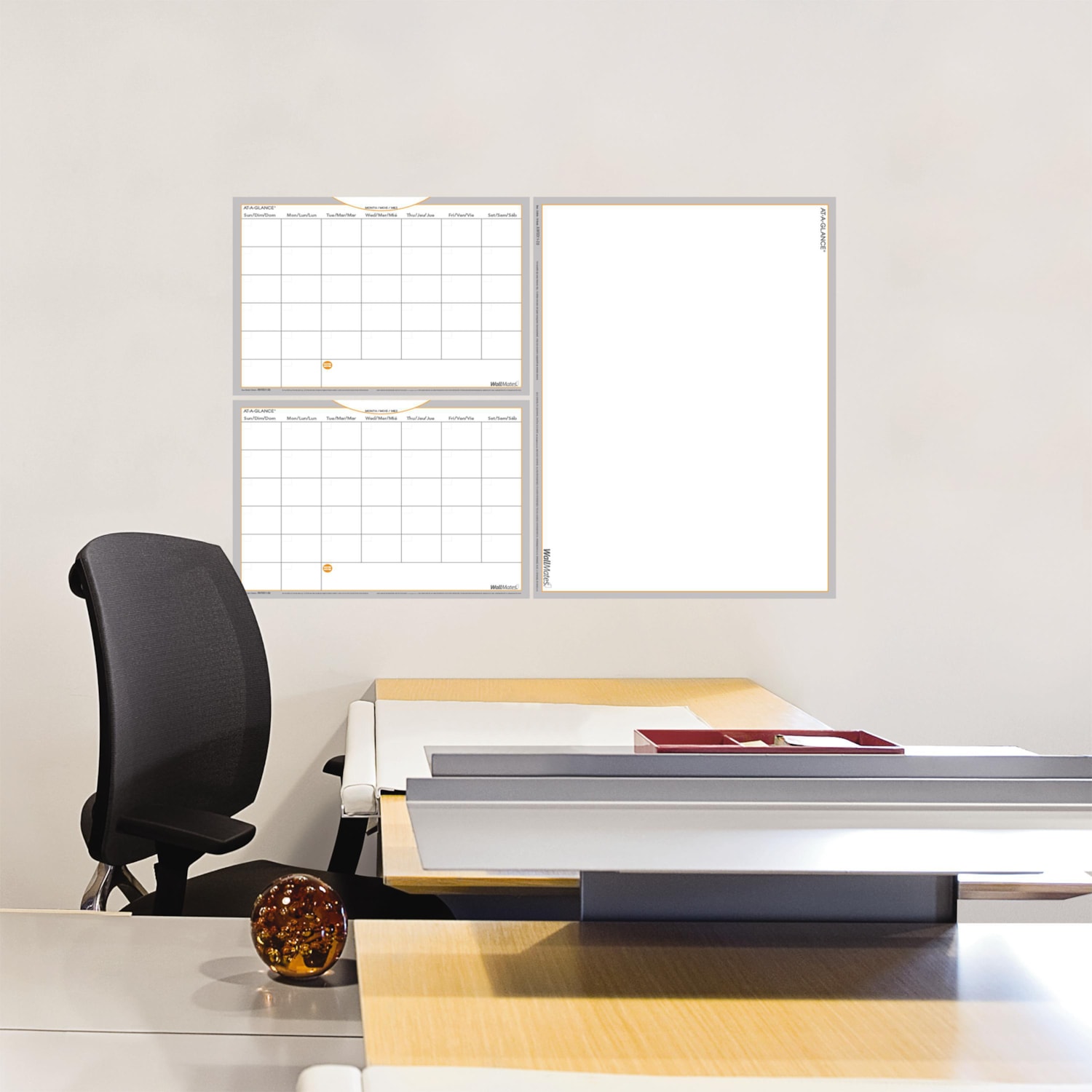 At A Glance 1 Month WallMates Self Adhesive Dry Erase Wall Calendar 24 