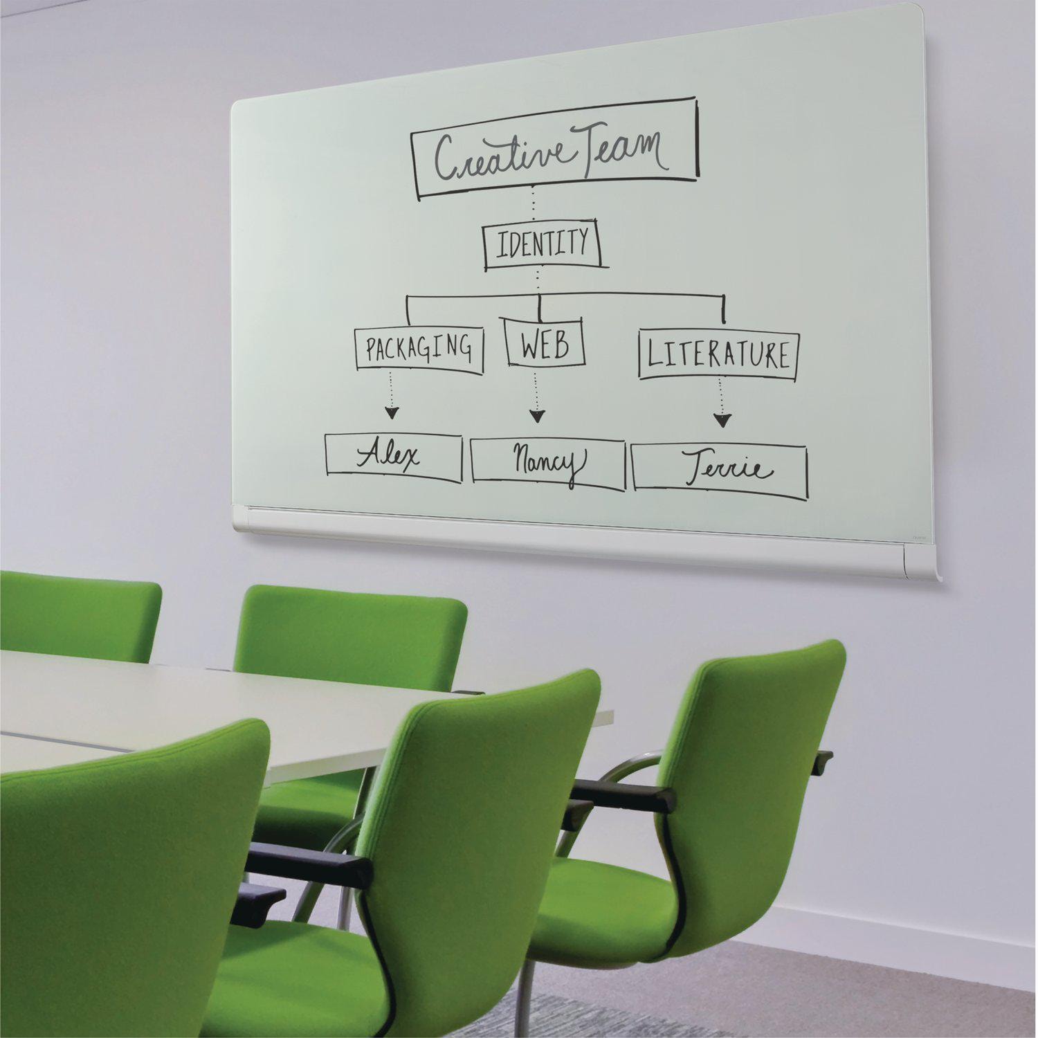 Quartet® Horizon Glass DryErase Board with Hidden Tray, 85" x