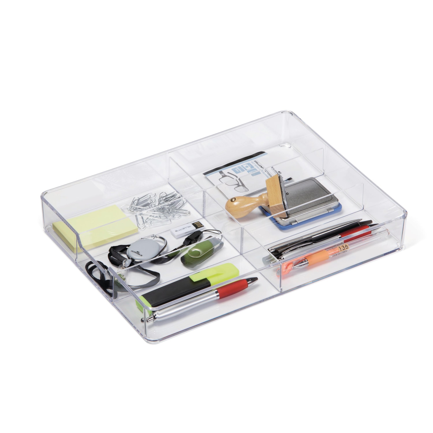 DURABLE Desktop Drawer Caddy, Clear, 13" x 91/2" x 14/5" Grand & Toy