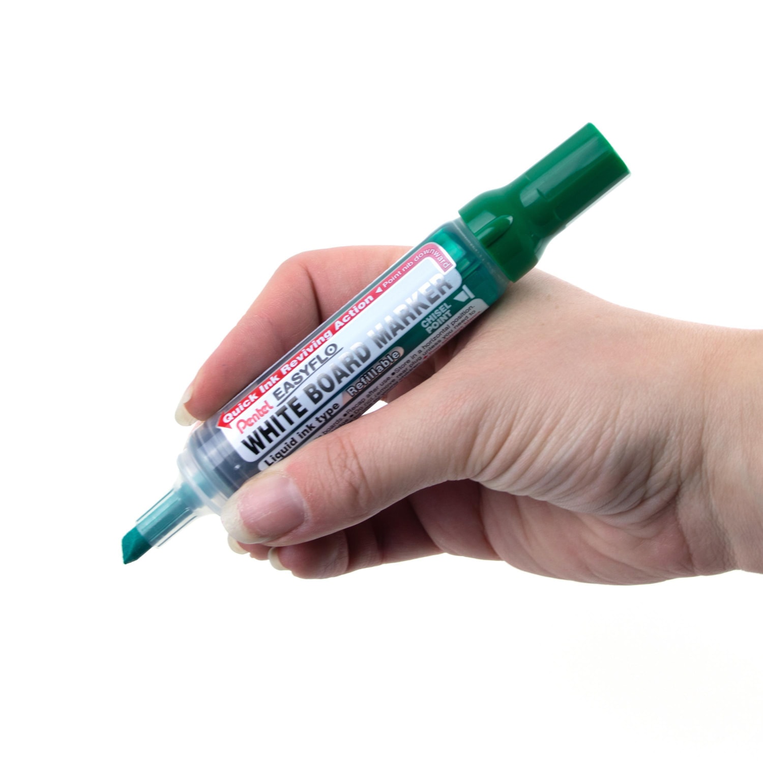 Pentel Easyflo Dry Erase Marker, Green, Chisel Grand & Toy