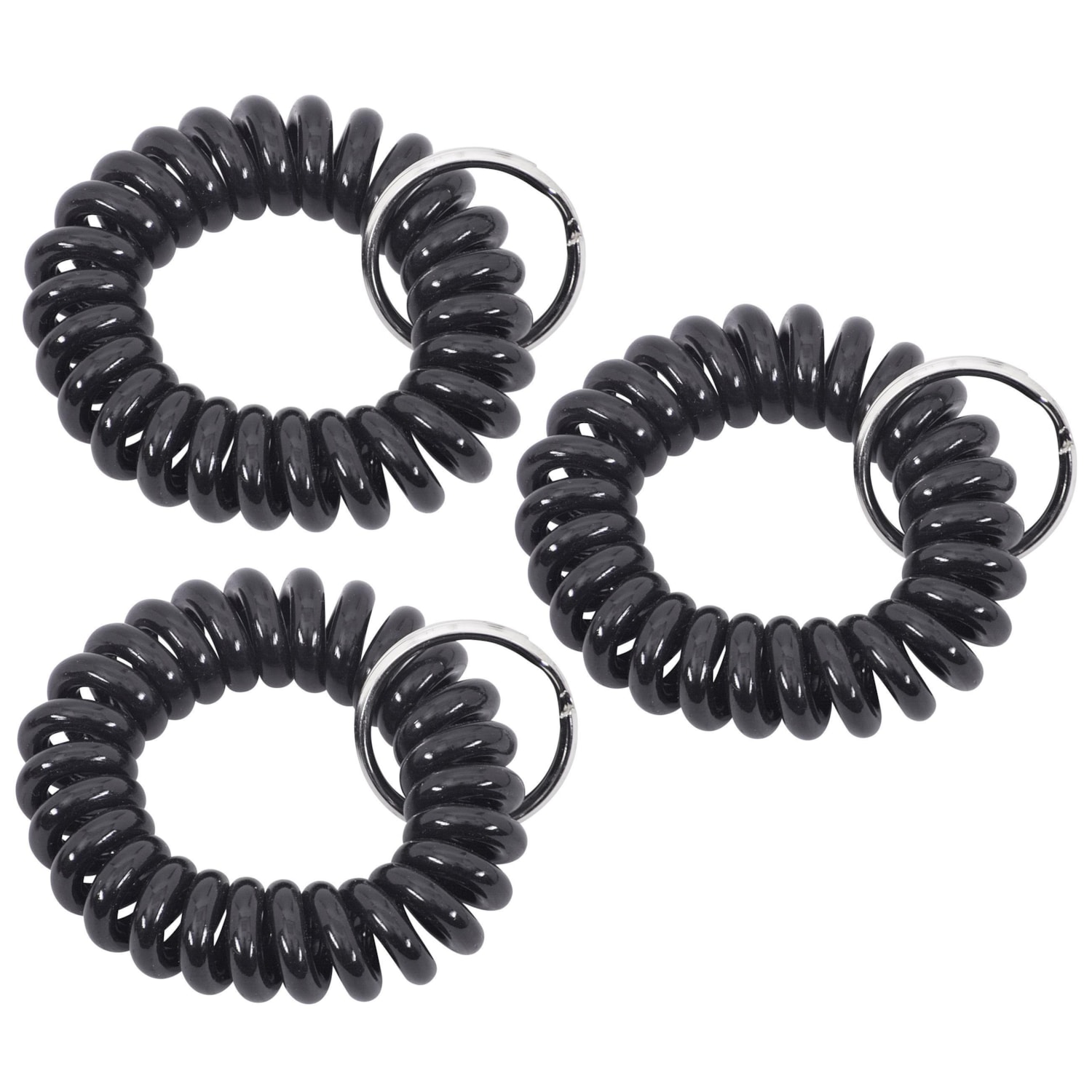 Merangue Wrist Coiled Key Rings, Black, Pack of 3 Grand & Toy