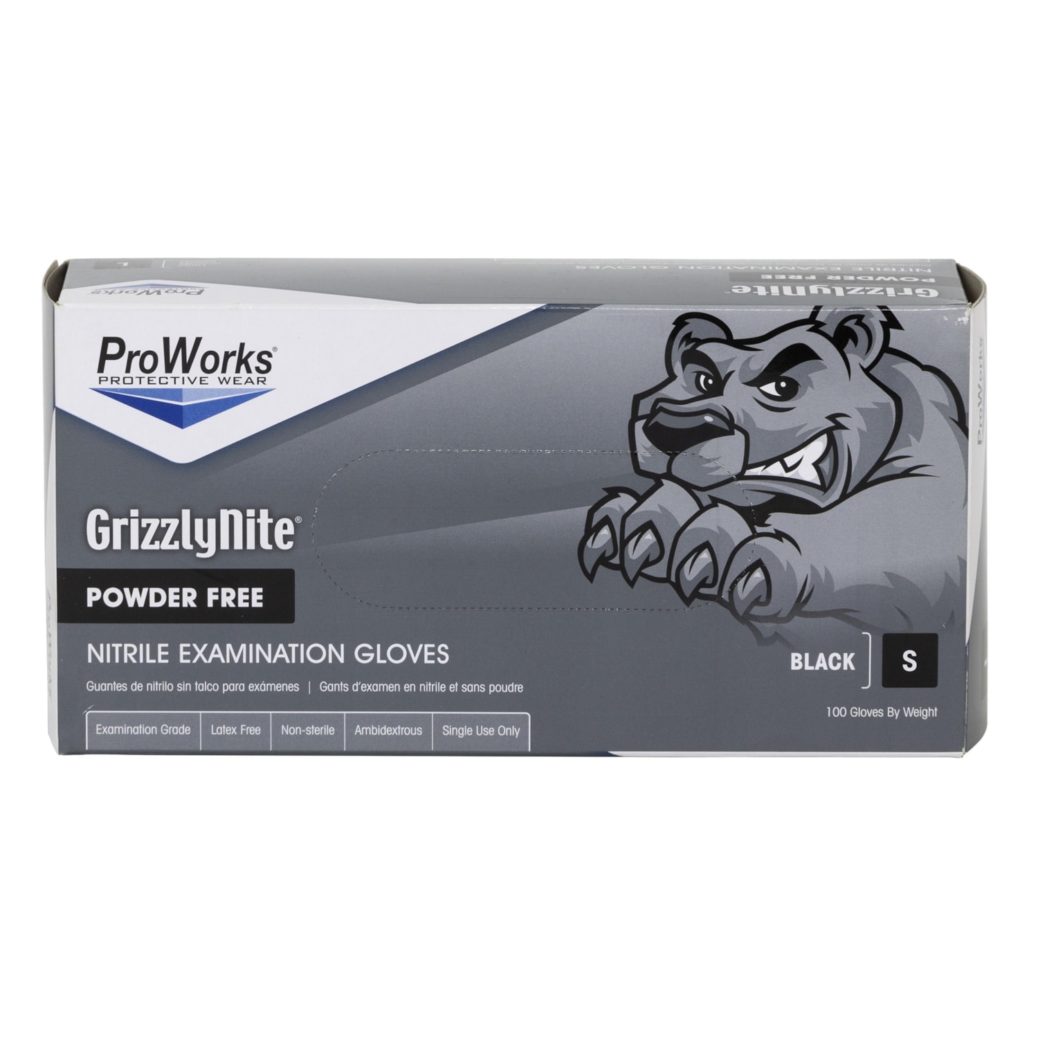 Hospeco ProWorks® GrizzlyNite® Nitrile PowderFree Exam Gloves, Small