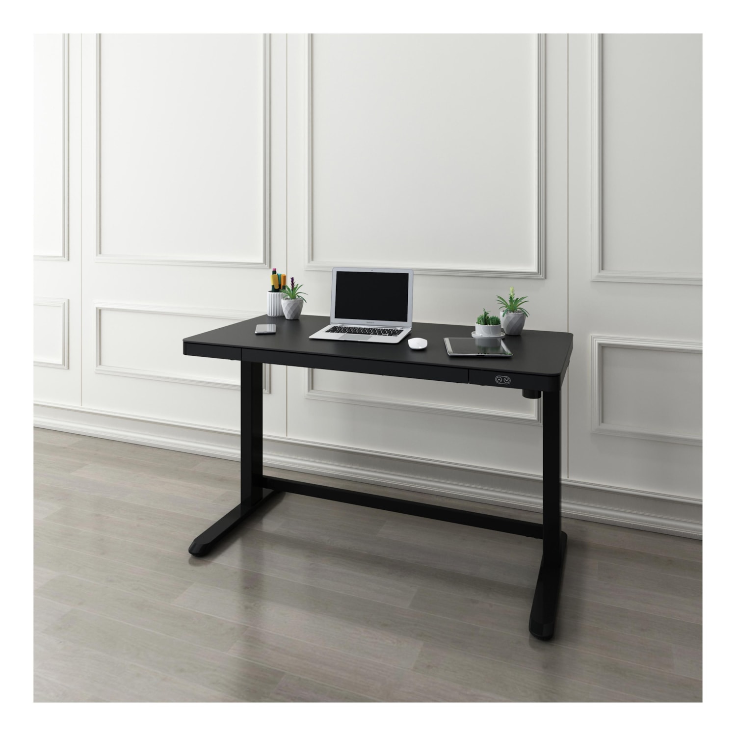 Realspace® Electric 48" HeightAdjustable Standing Desk, Black Grand