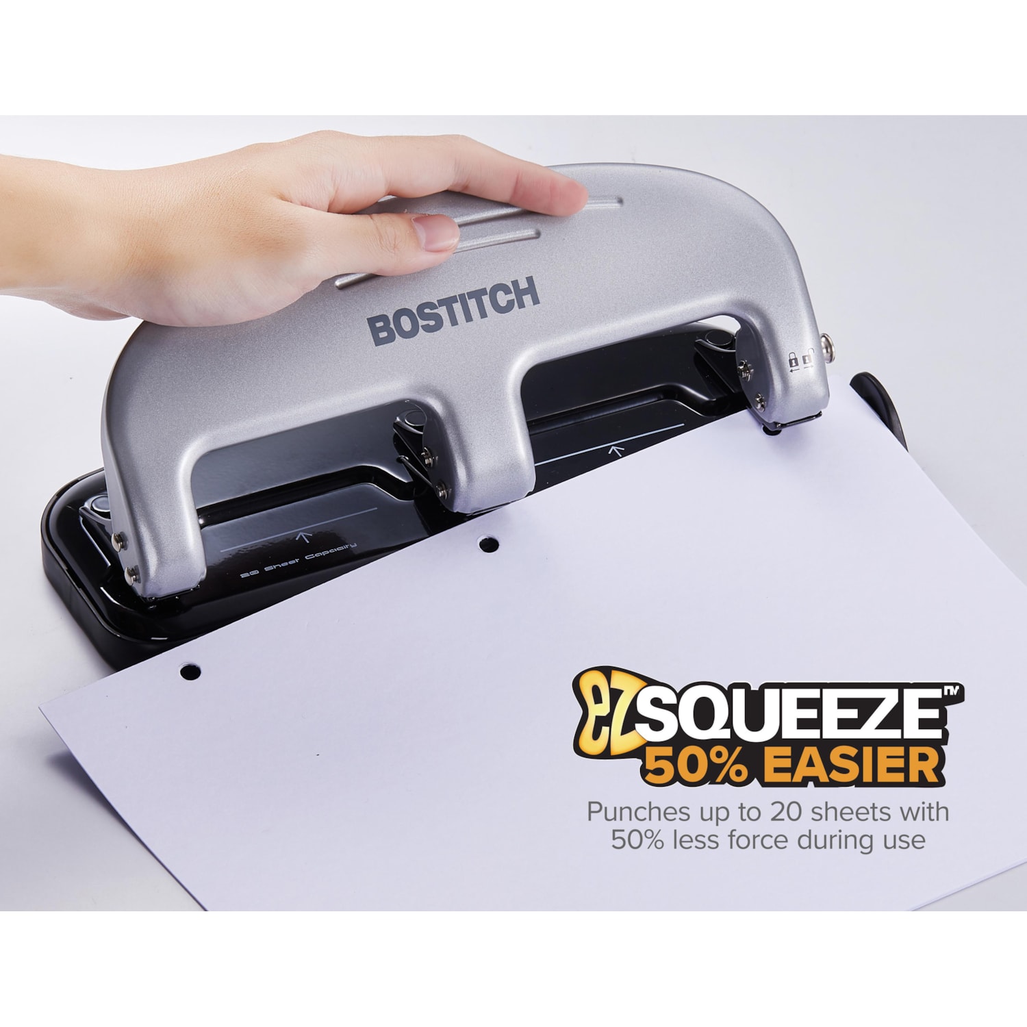 Bostitch LowForce 3Hole Punch Grand & Toy