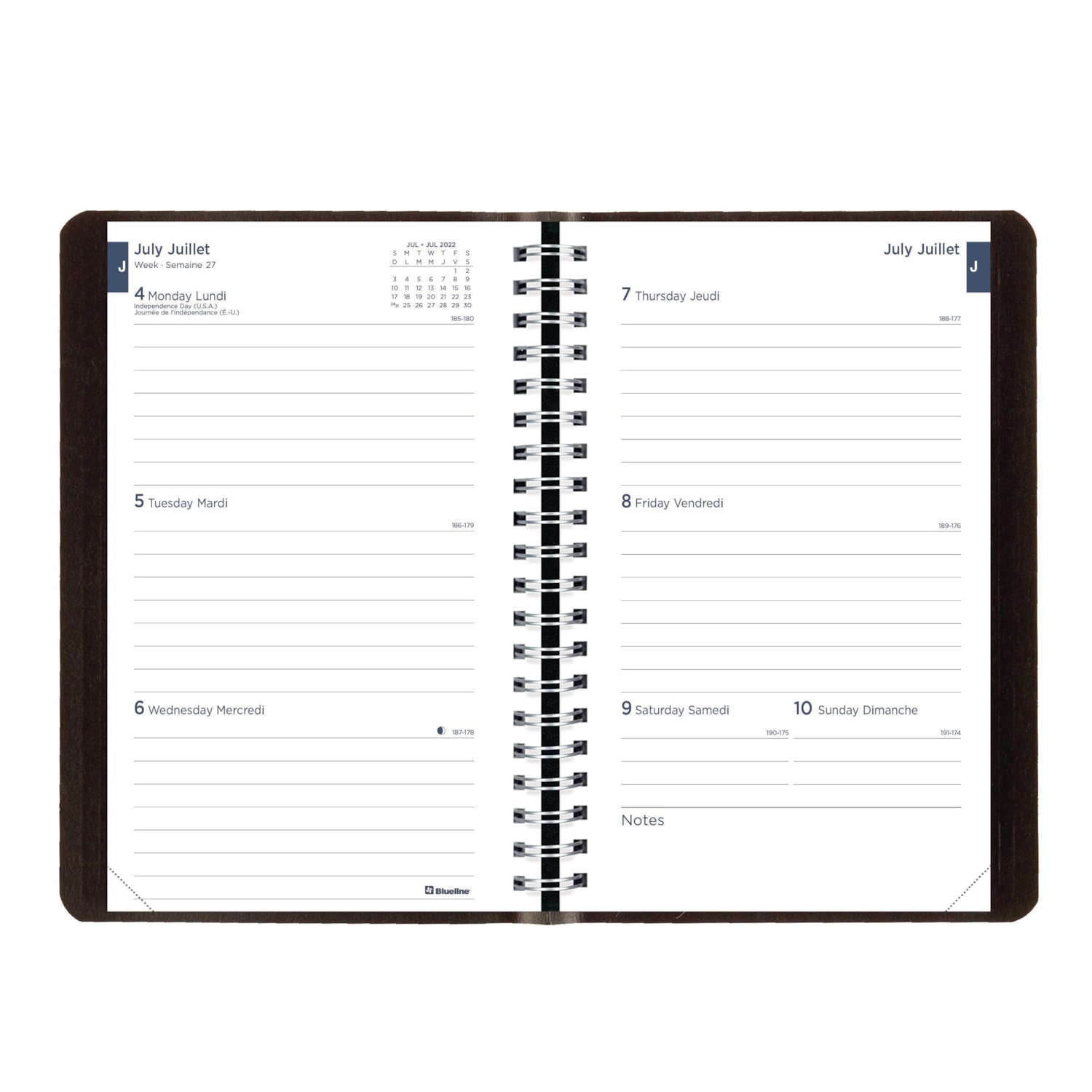 Blueline 13 Month Weekly Monthly Academic Planner Black 8 X 5 July