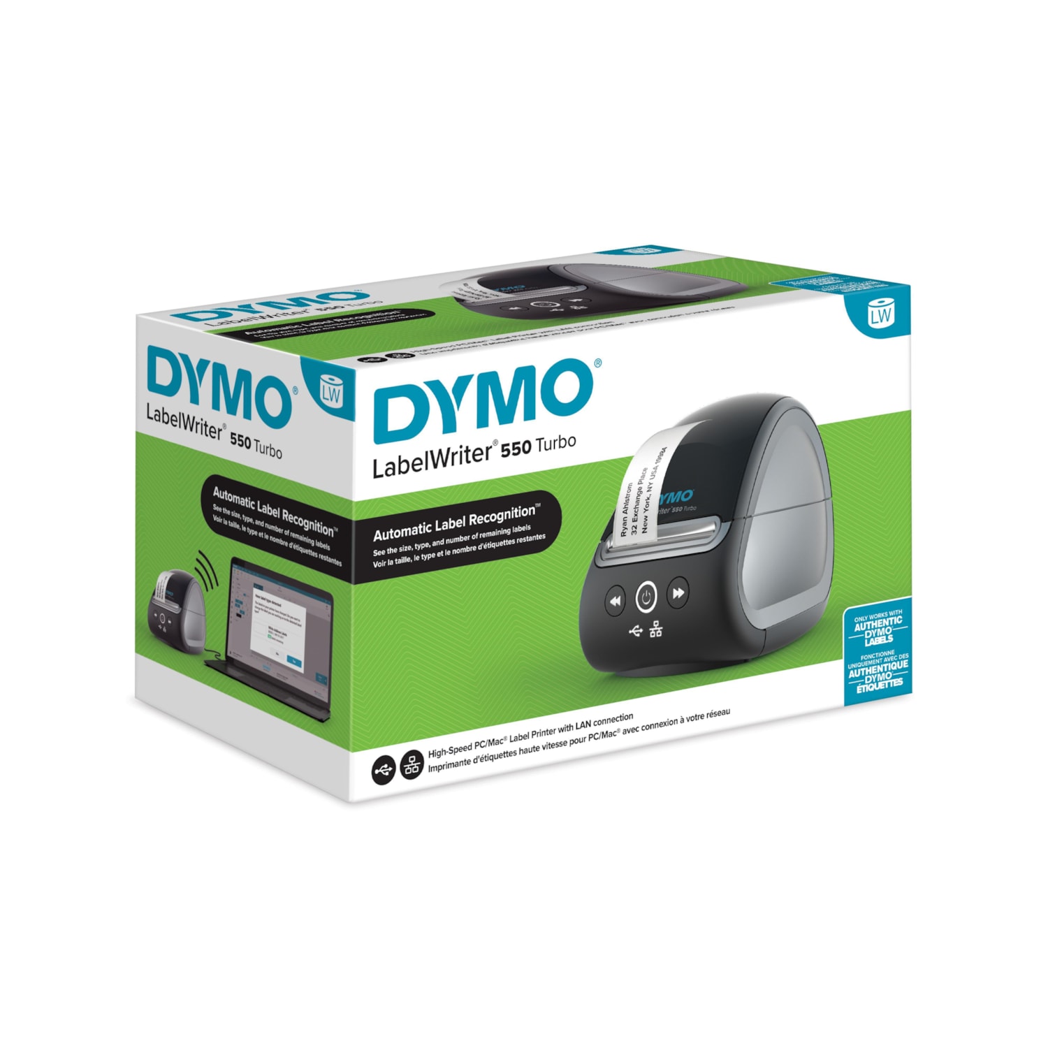 DYMO LabelWriter 550 Turbo Label Printer Bundle Label Maker With Direct Thermal Printing Automatic Includes Address Labels Multipurpose Labels Durable