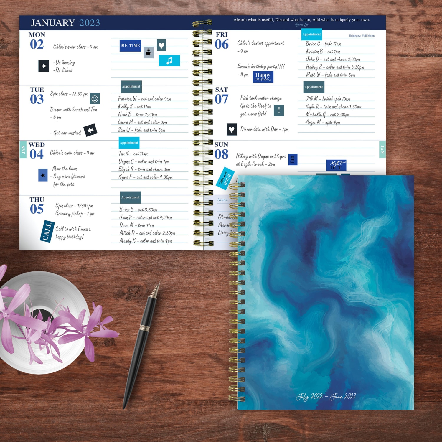 TF Publishing 12 Month Medium Academic Weekly Monthly Planner Painted Tf publishing 12 month medium academic weekly monthly planner painted