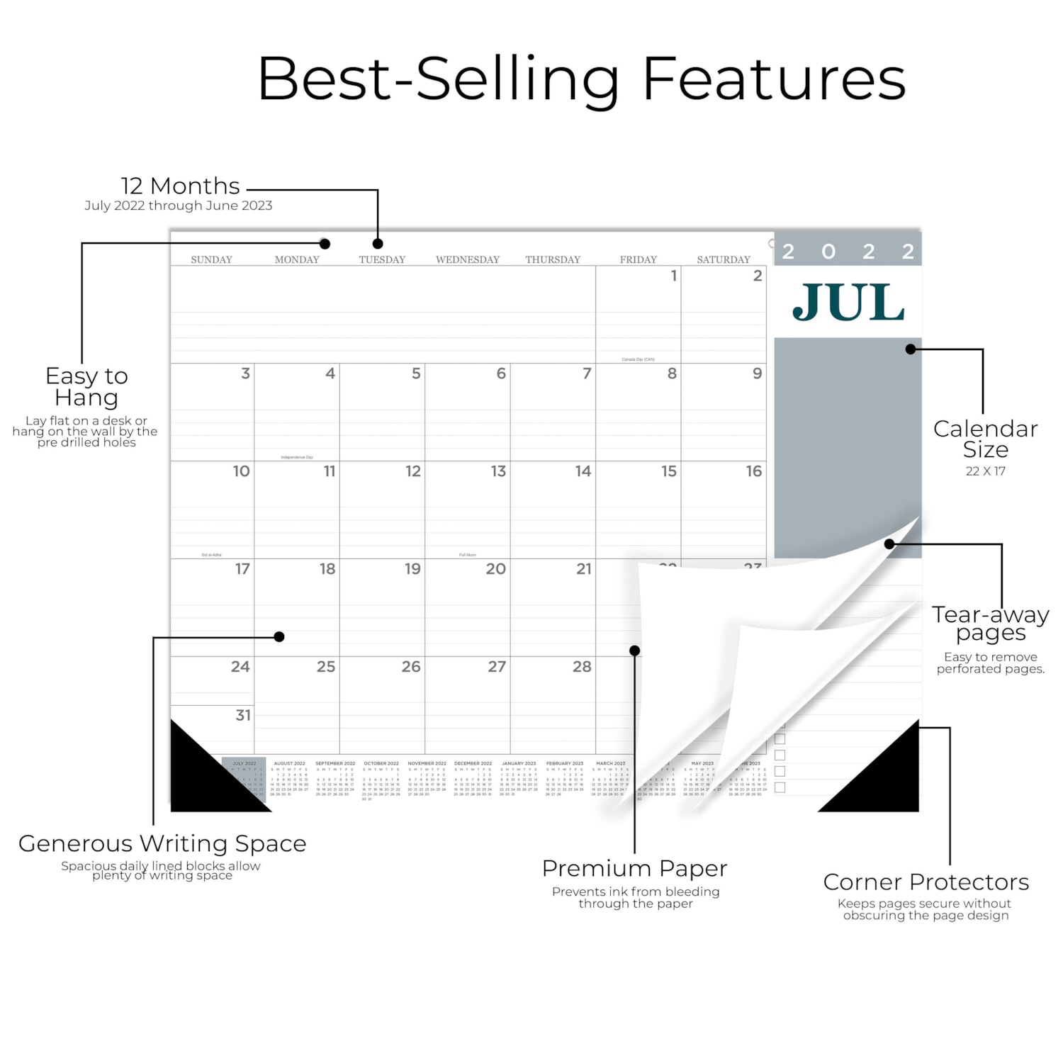 TF Publishing Large 12 Month Academic Desk Pad Calendar Professional 