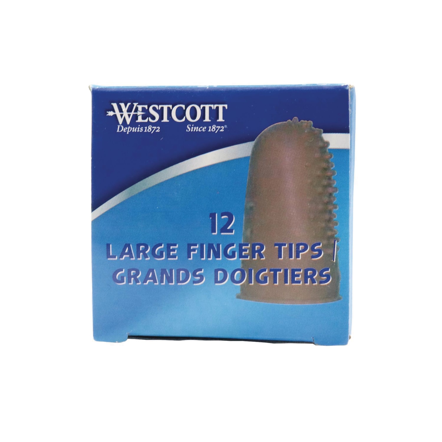Westcott Rubber Finger Tips, Large, 3/4", Box of 12 Grand & Toy