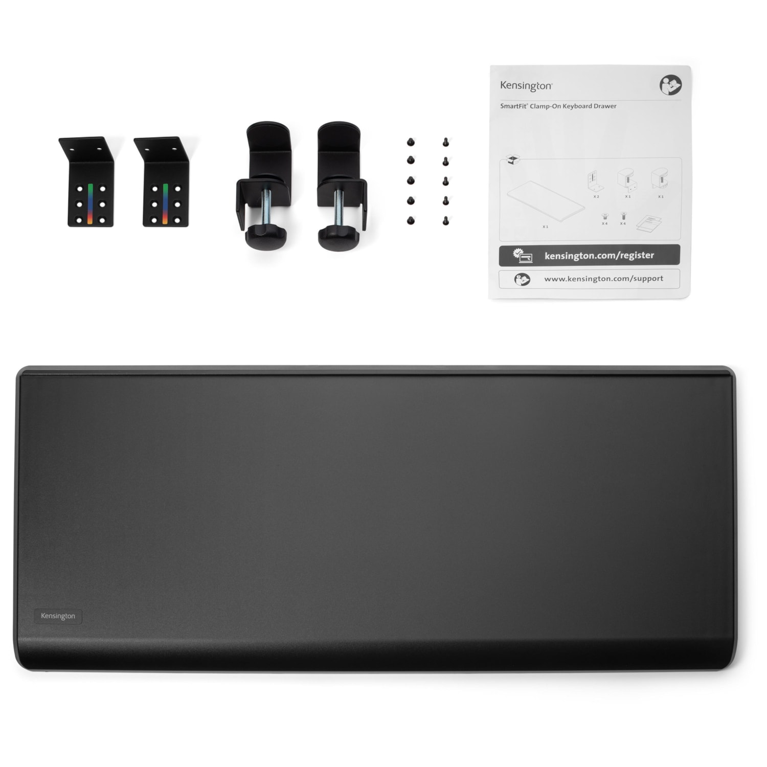 Kensington® SmartFit® ClampOn Keyboard Drawer, Black Grand & Toy