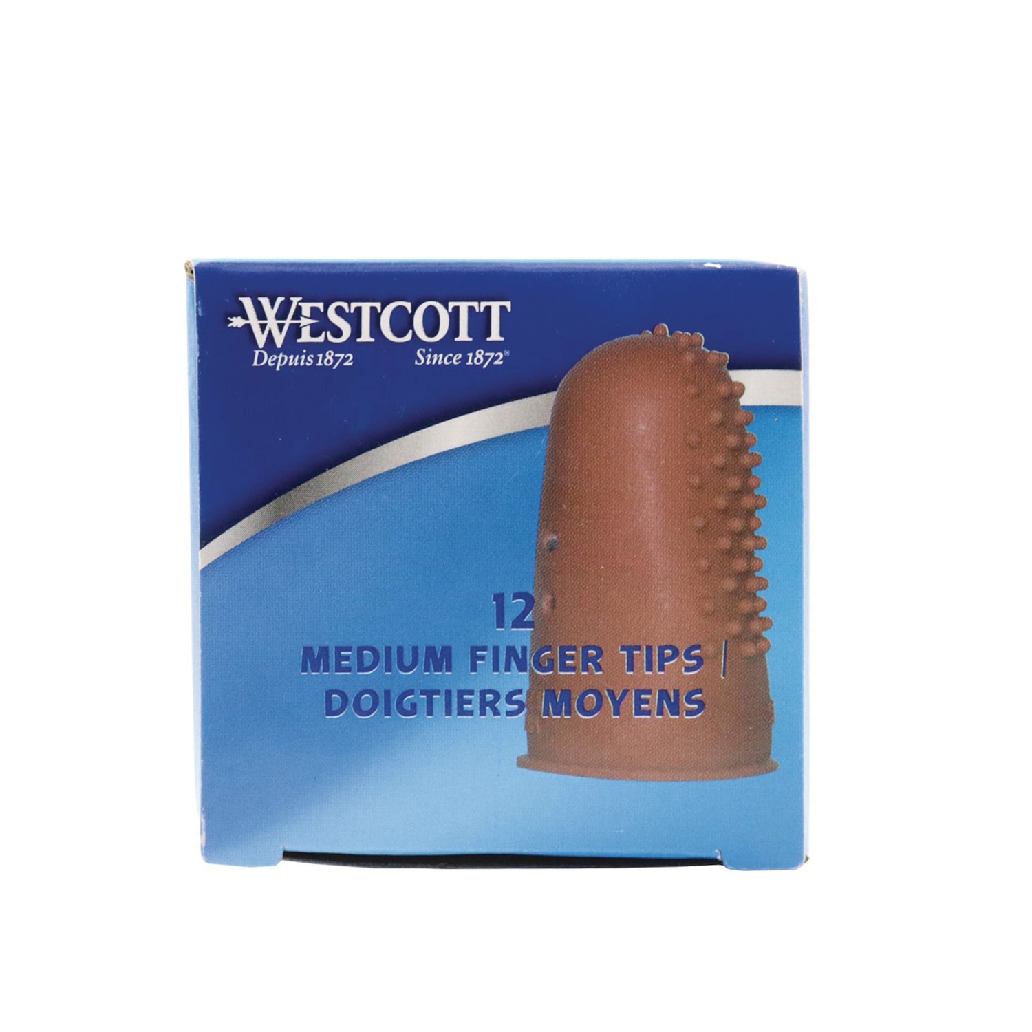 Westcott Rubber Finger Tips, Medium, 11/16", Pack of 12 Grand & Toy