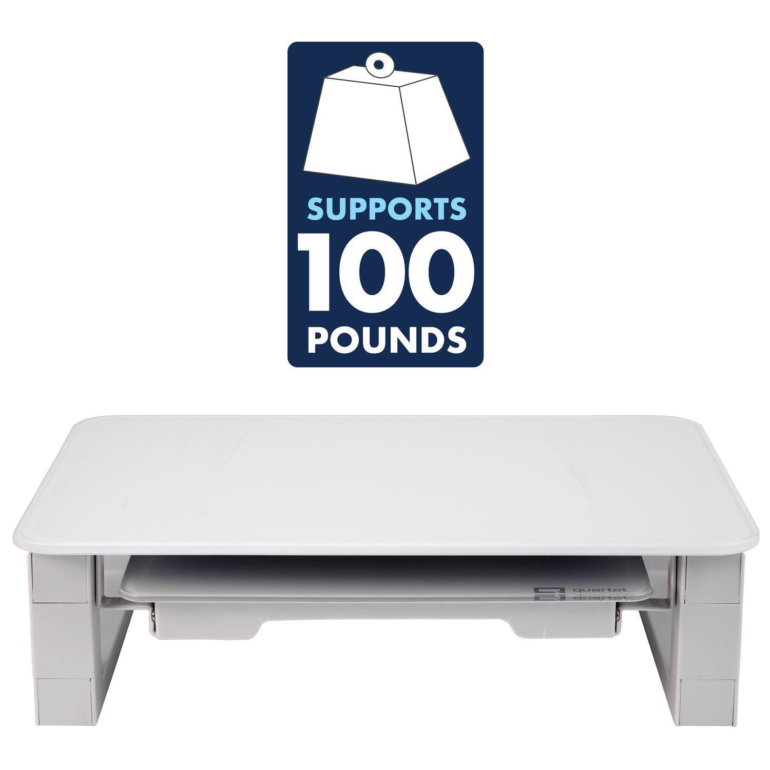 Quartet® Desktop Glass Monitor Riser with Glass DryErase Board