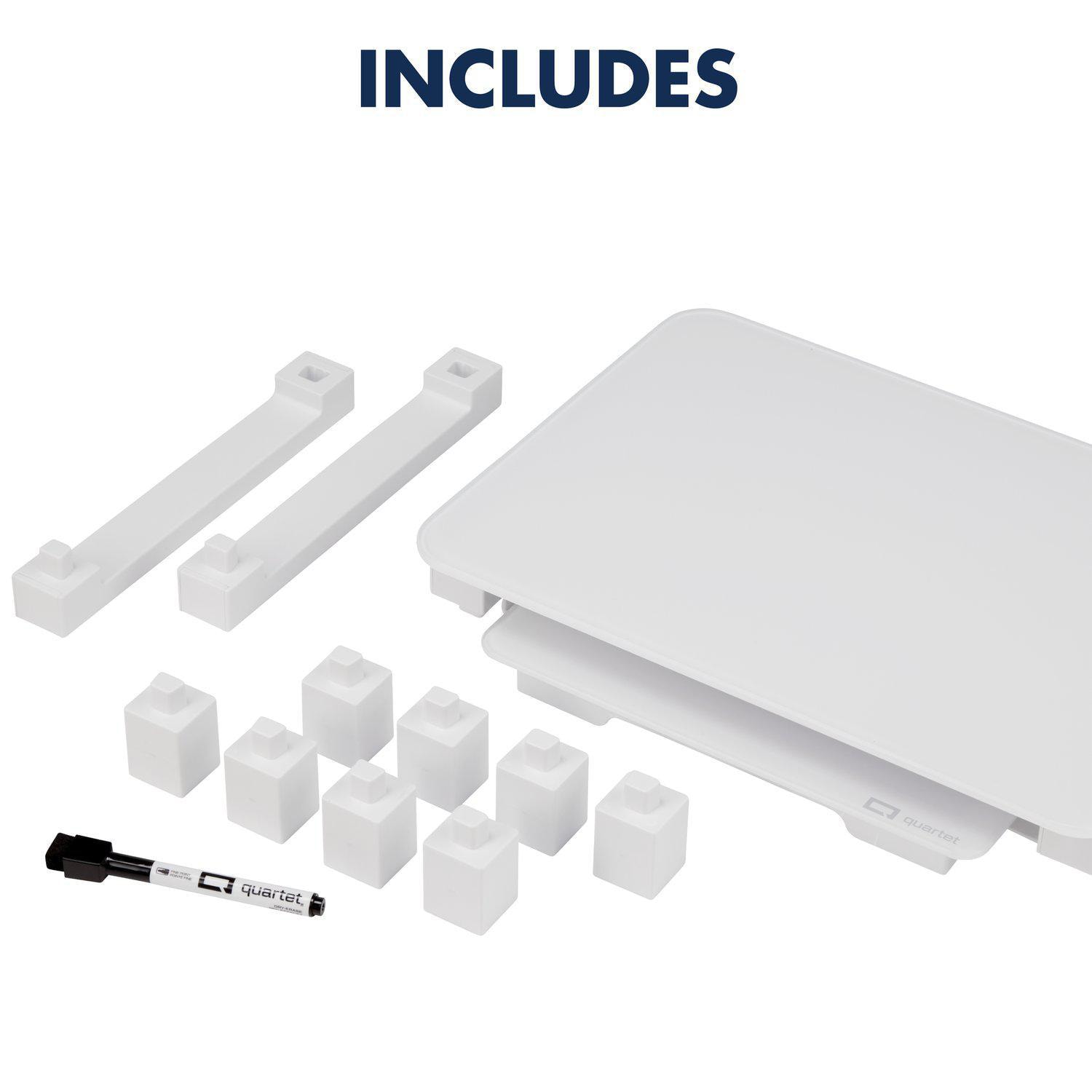 Quartet® Desktop Glass Monitor Riser with Glass DryErase Board