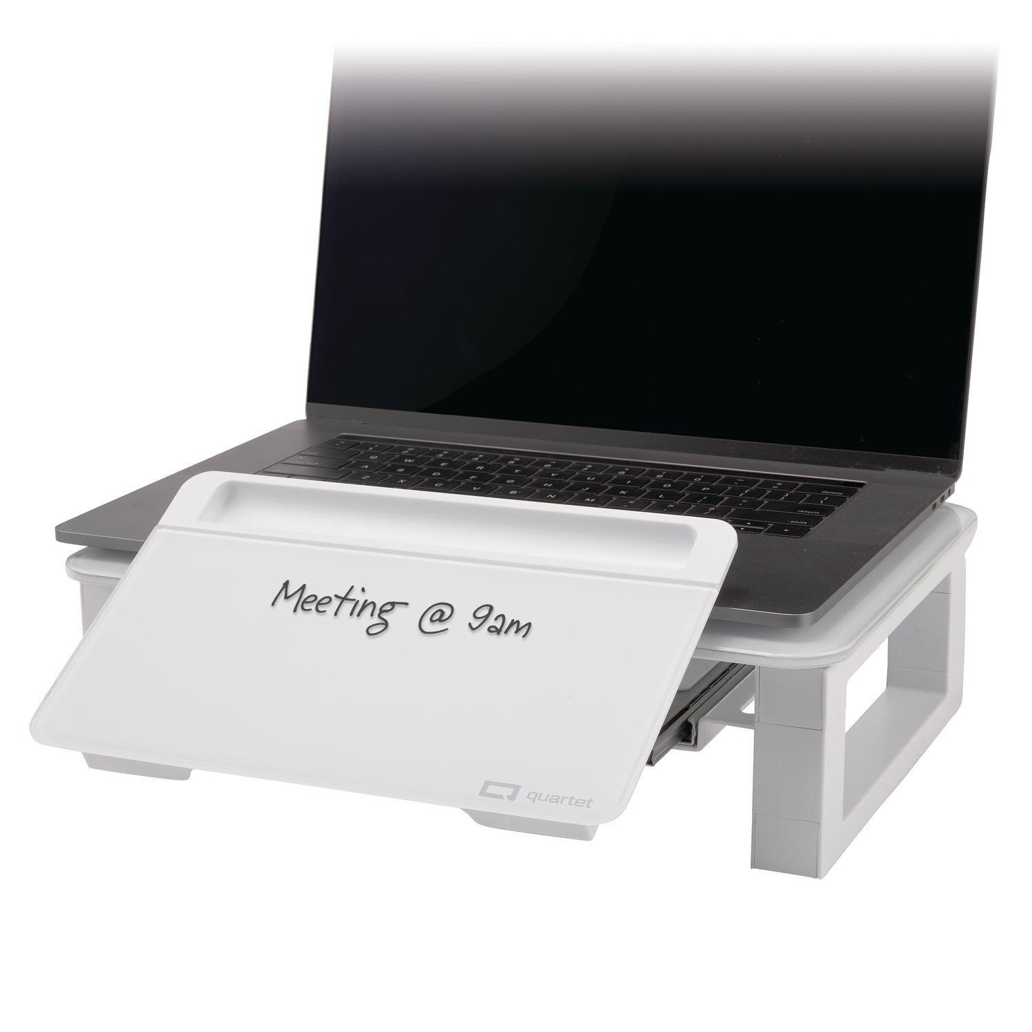Quartet® Desktop Glass Monitor Riser with Glass DryErase Board