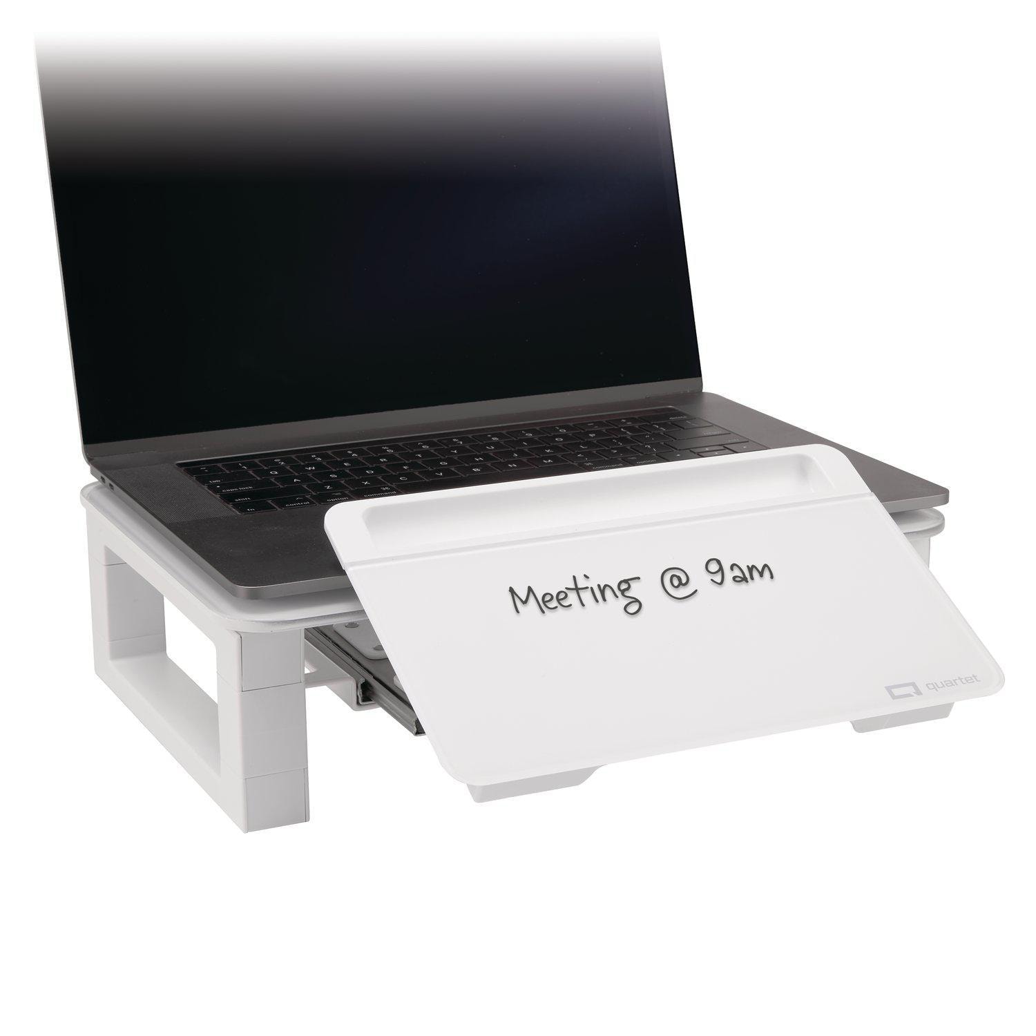 Quartet® Desktop Glass Monitor Riser with Glass DryErase Board