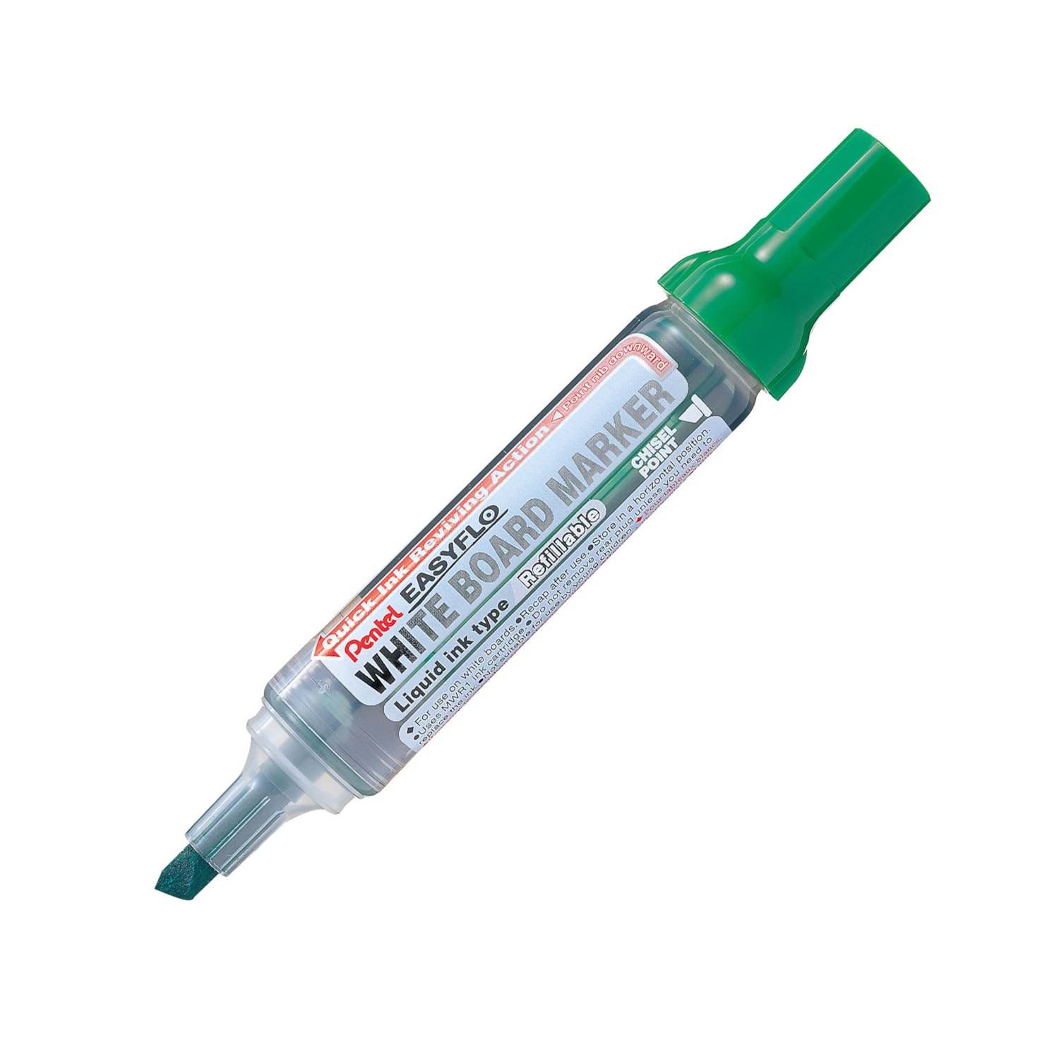 Pentel Easyflo Dry Erase Marker, Green, Chisel Grand & Toy